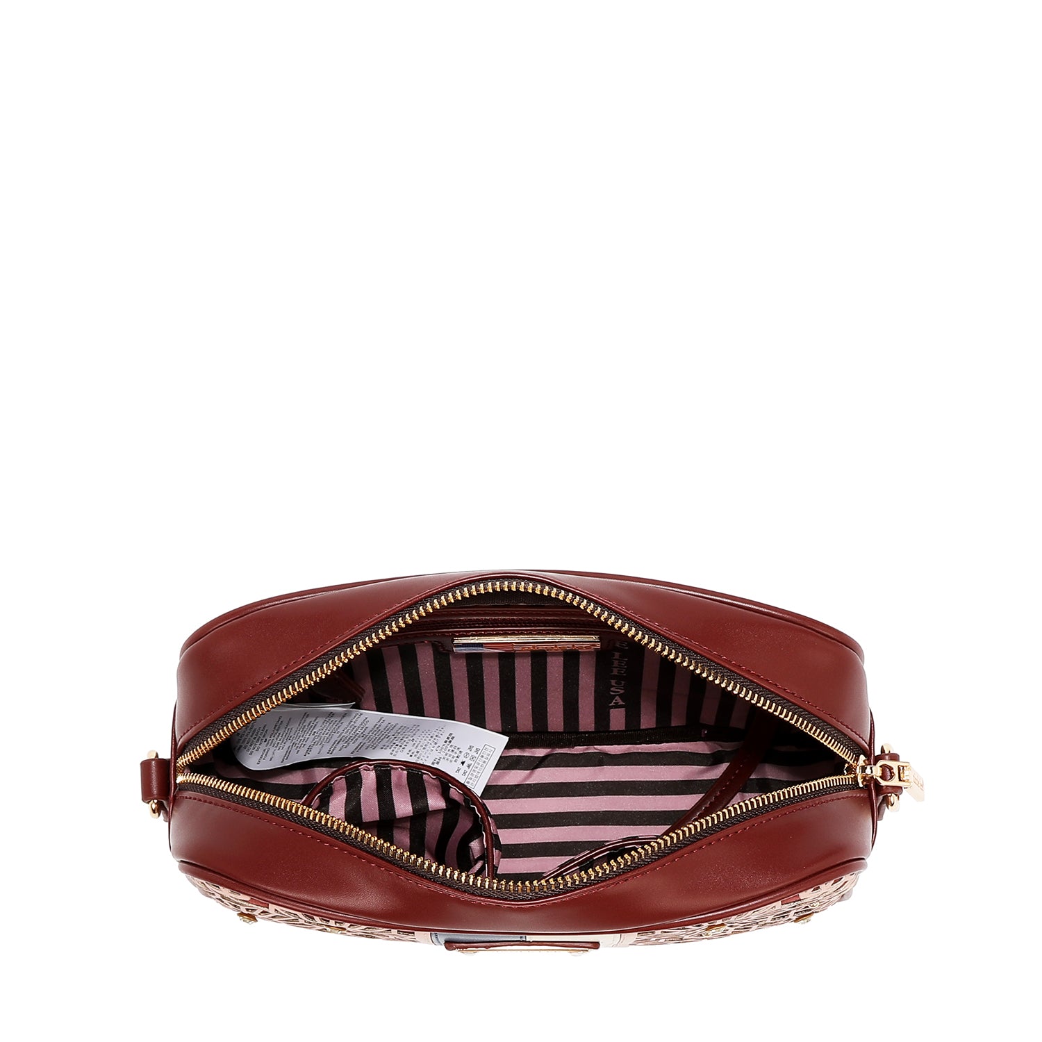 LASER CUT GEOMETRIC CROSSBODY BAG (WINE)