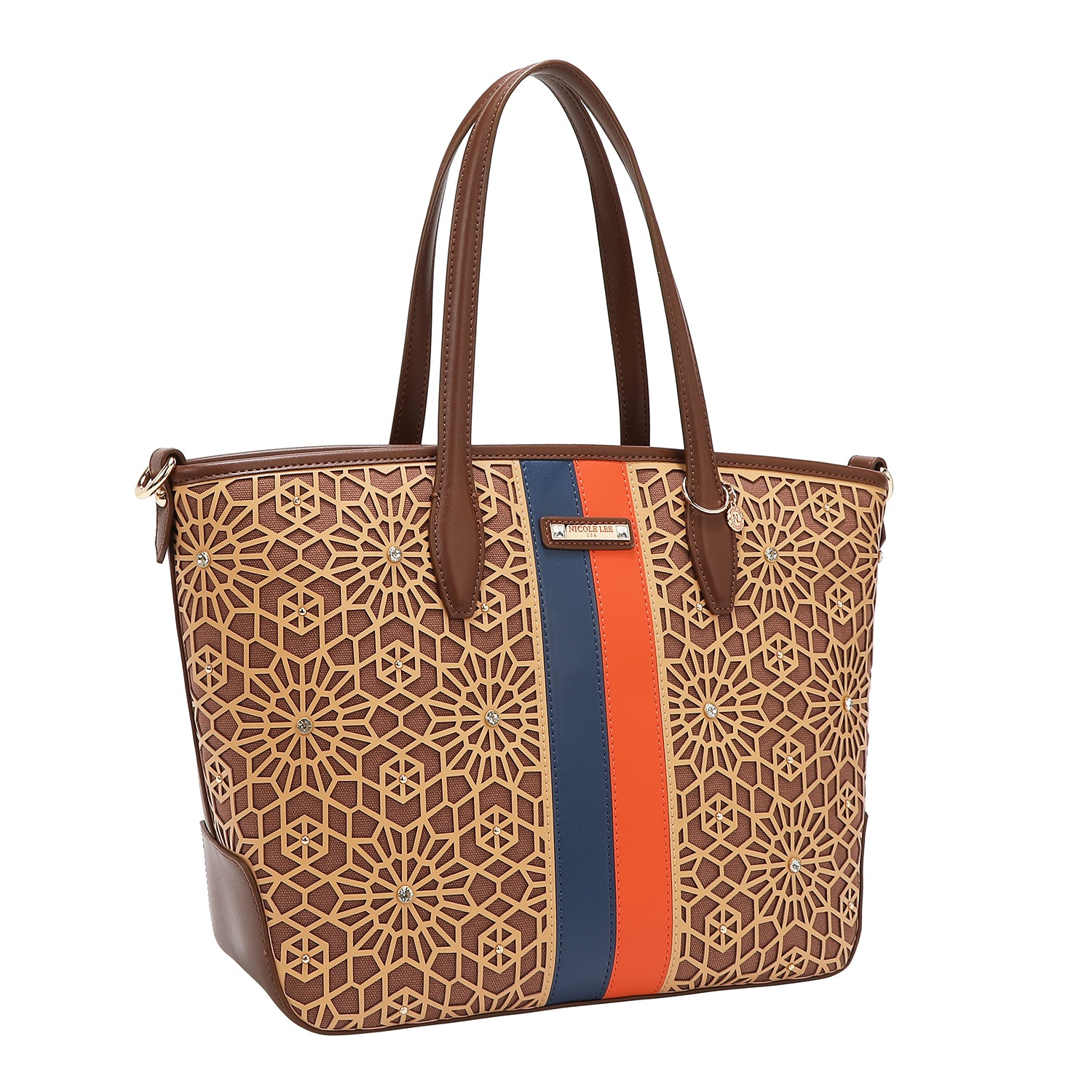 SHOPPER GEOMETRICA TAGLIA LASER (MARRONE)