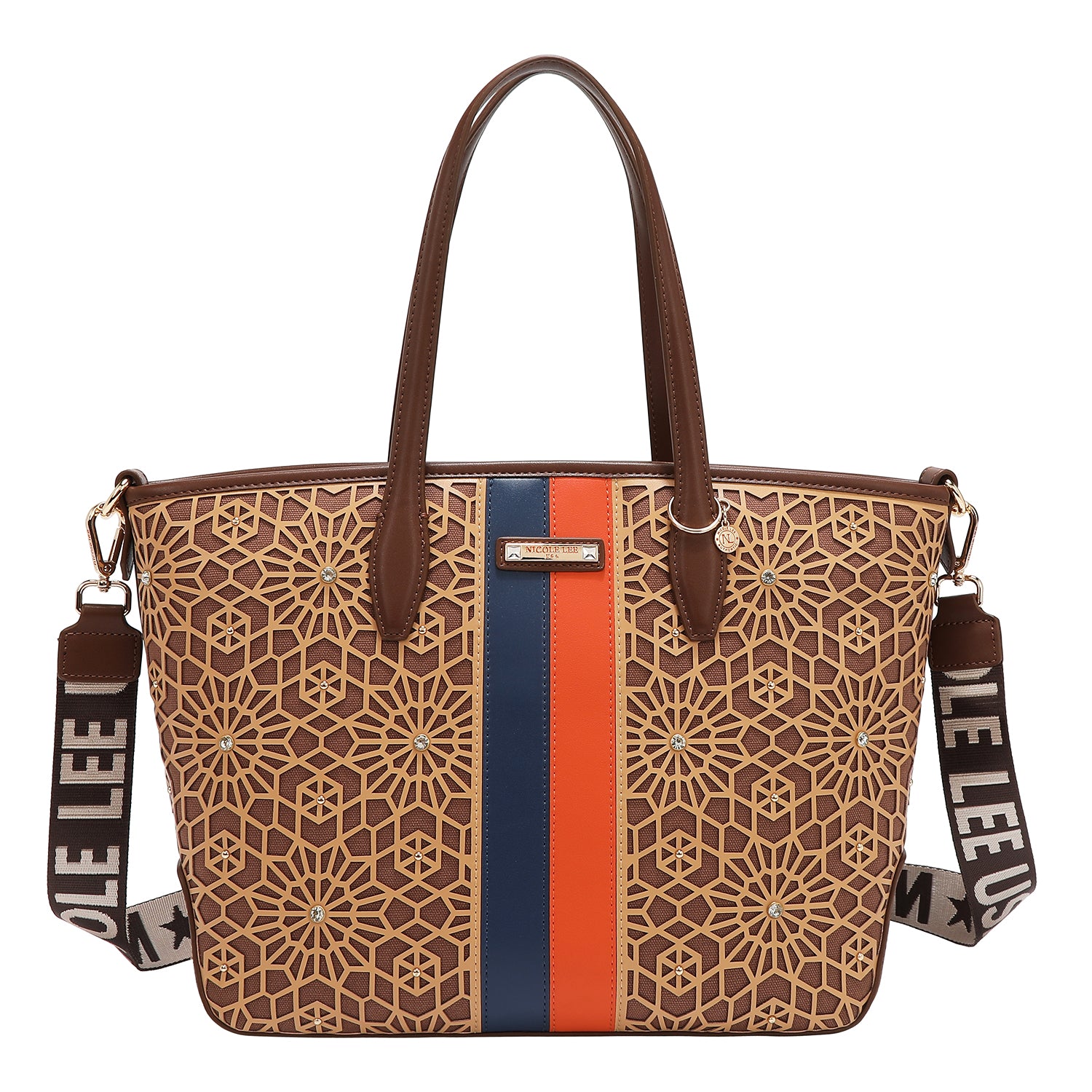 SHOPPER GEOMETRICA TAGLIA LASER (MARRONE)