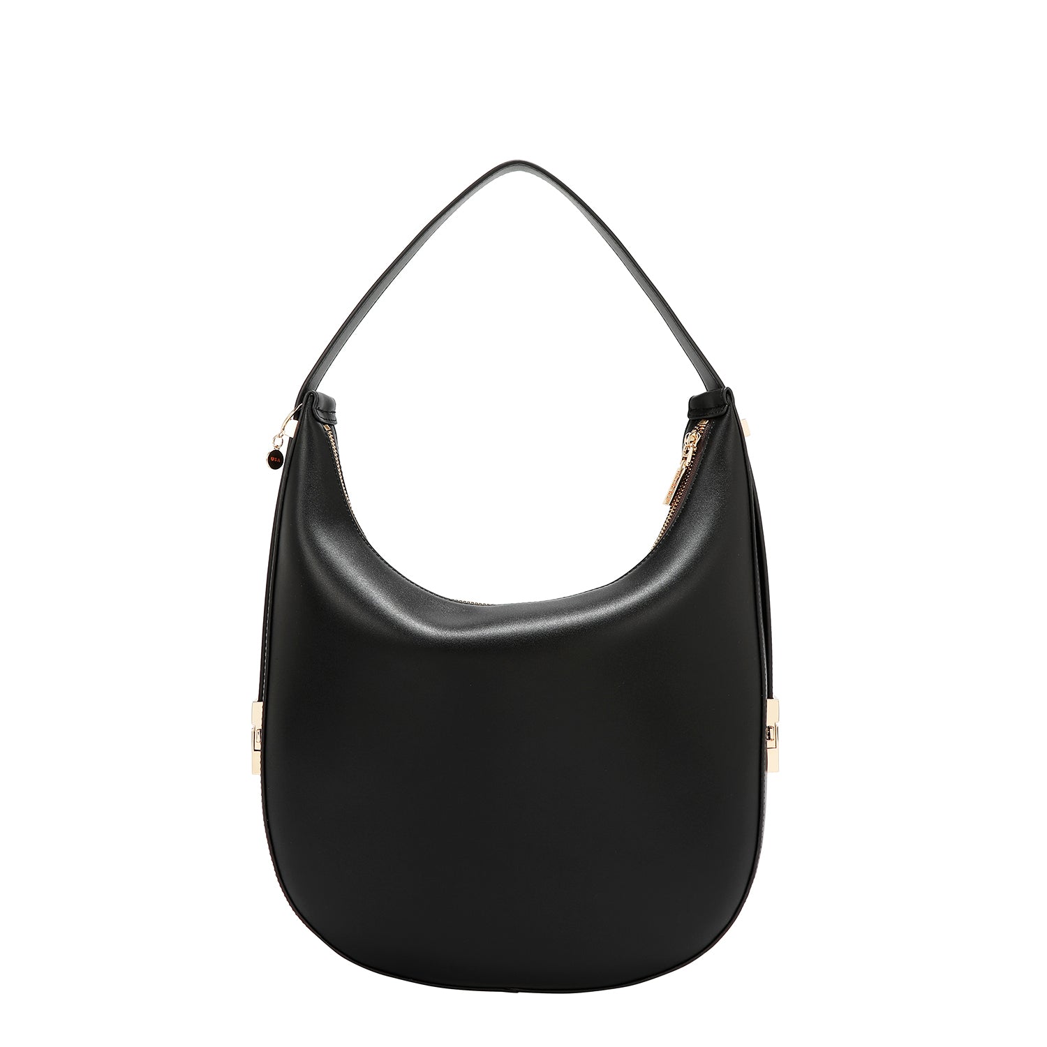LASER CUT GEOMETRIC HOBO BAG (BLACK)