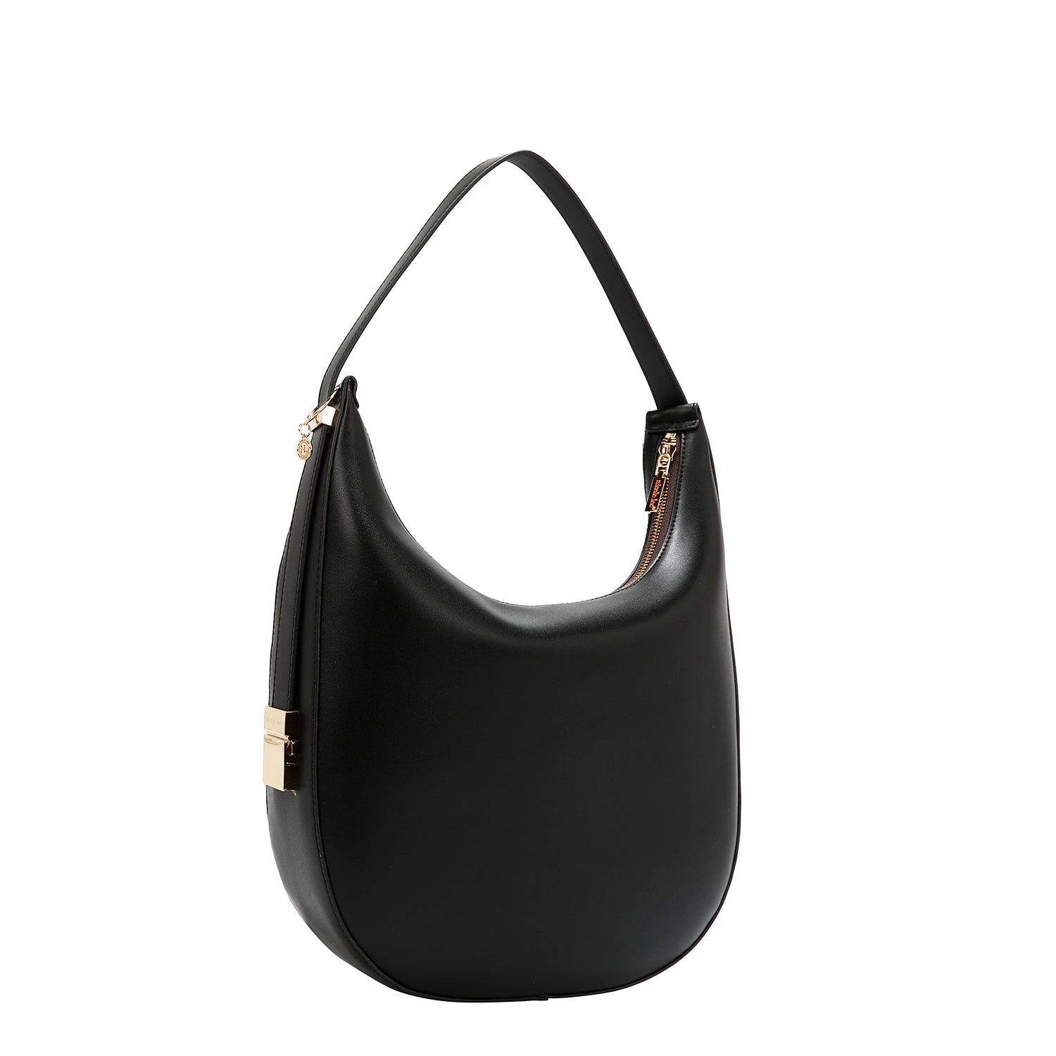 LASER CUT GEOMETRIC HOBO BAG (BLACK)