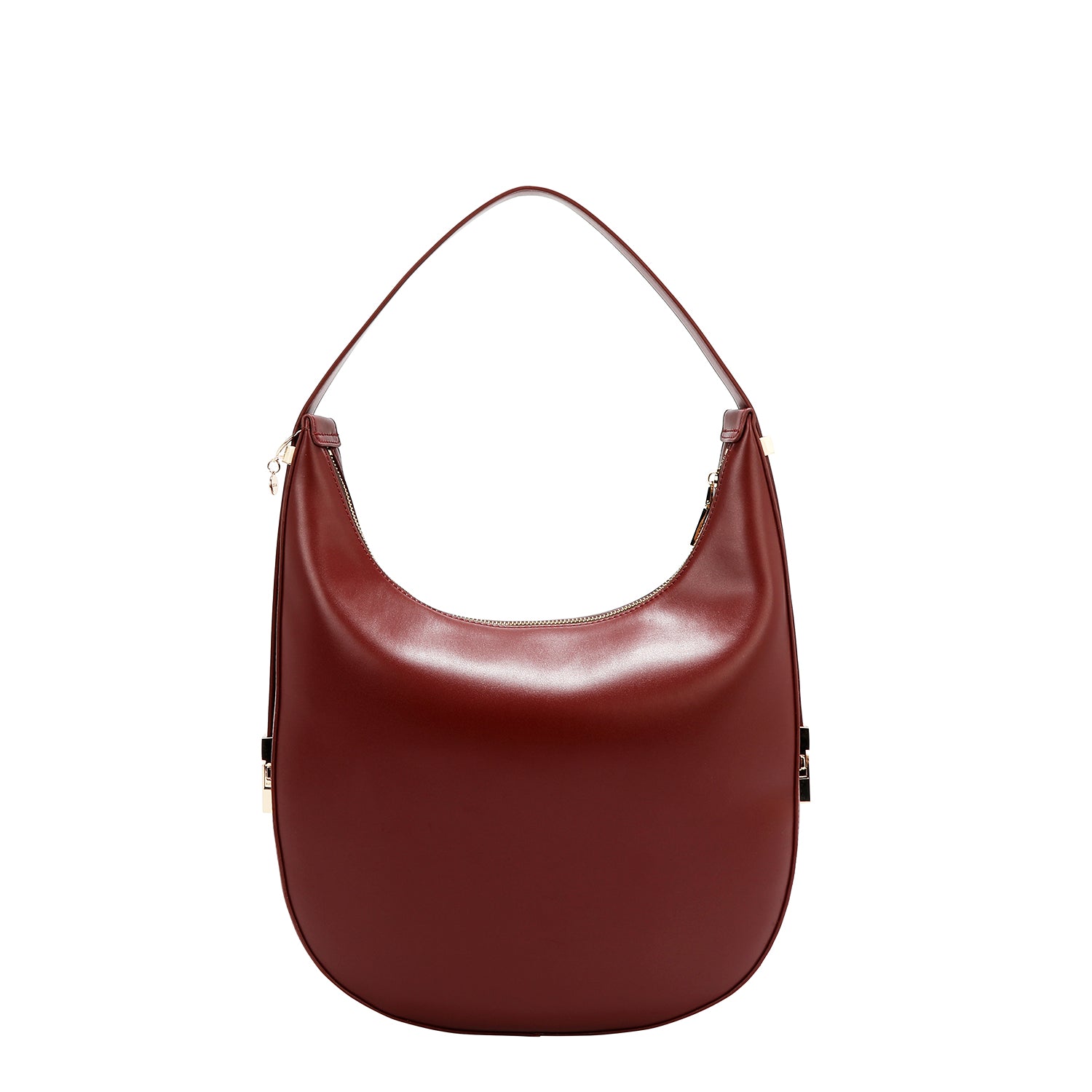 LASER CUT GEOMETRIC HOBO BAG (WINE)
