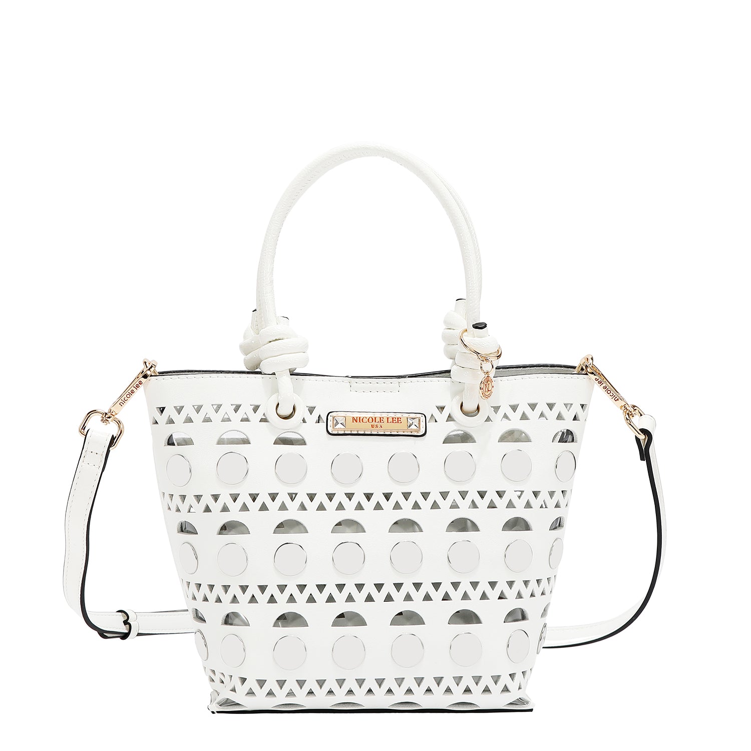 SAC SEAU 2 PIÈCES AVEC RIVETS ARGENTÉS (BLANC)