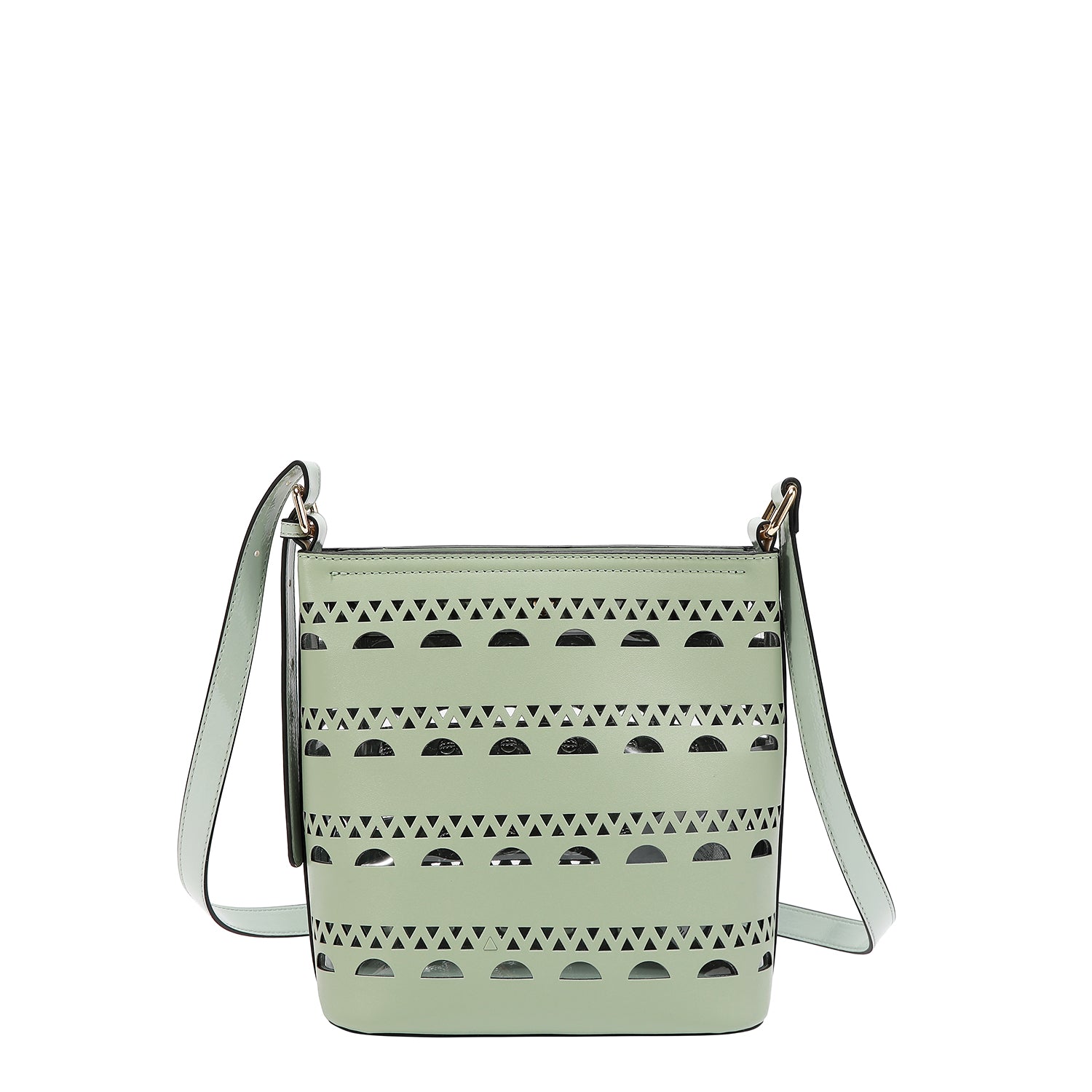 BORSA A TRACOLLA CON BORCHIE ARGENTO (VERDE)