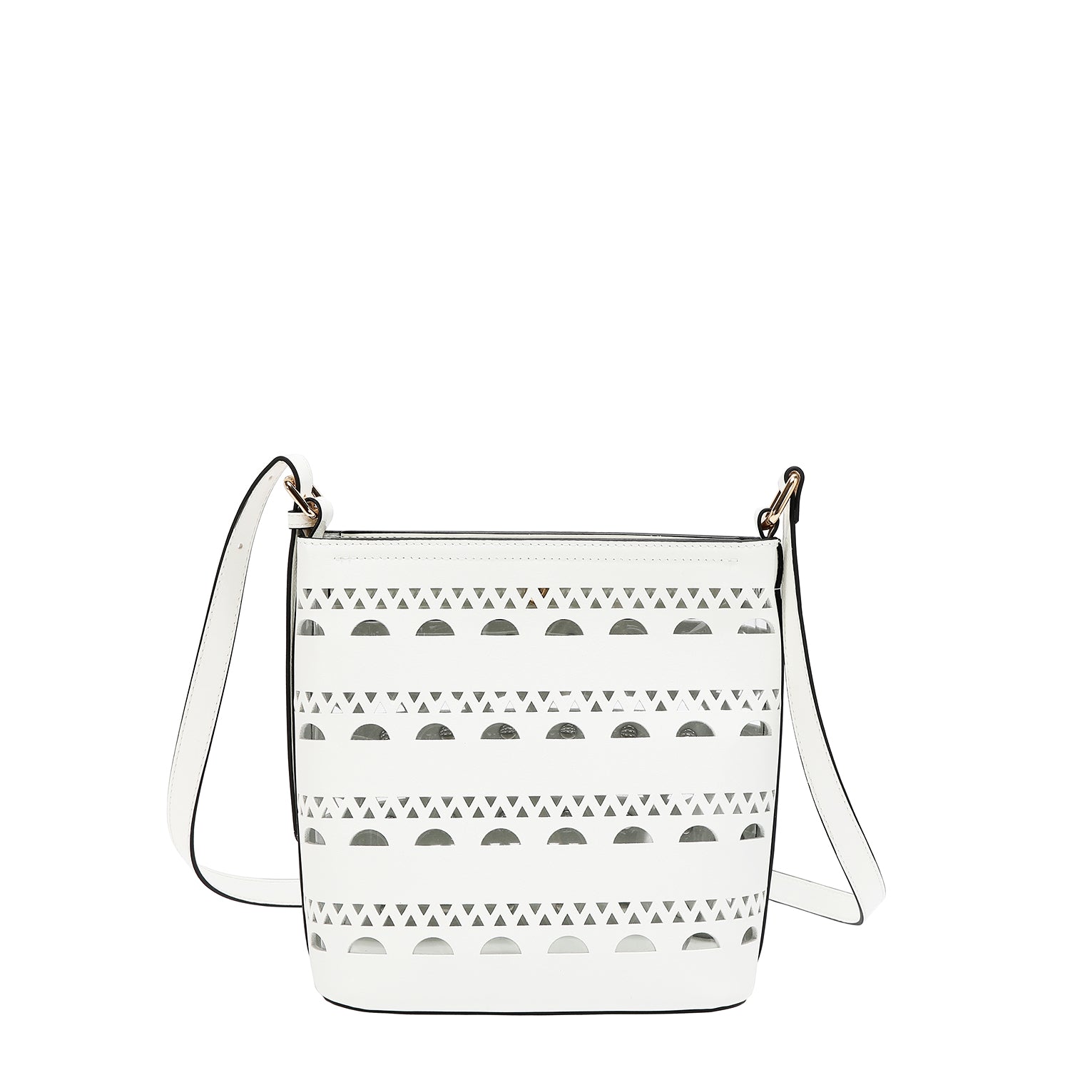 BORSA A TRACOLLA CON BORCHIE ARGENTO (BIANCO)