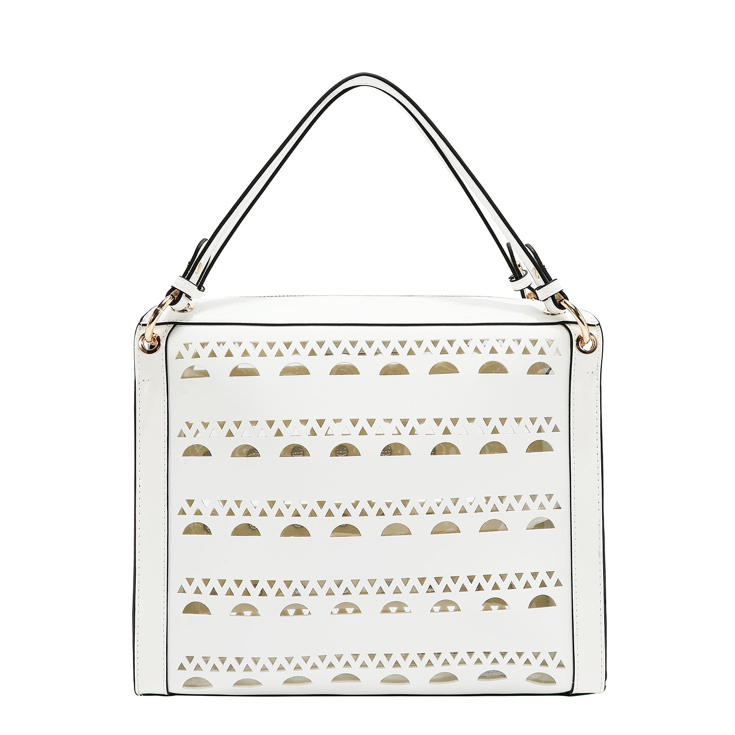 HANDBAG WITH SILVER STUDS (WHITE)