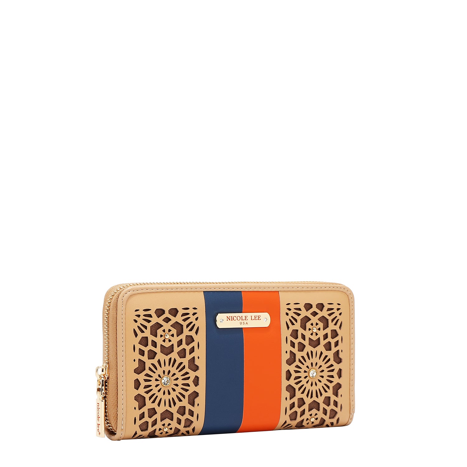 Portfolio with geometric cut (beige)