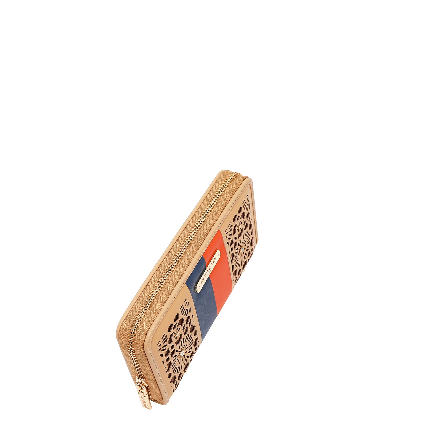 Portfolio with geometric cut (beige)
