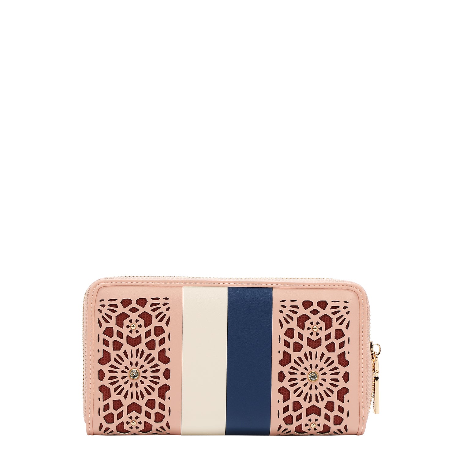 Portfolio with geometric cut (pink)