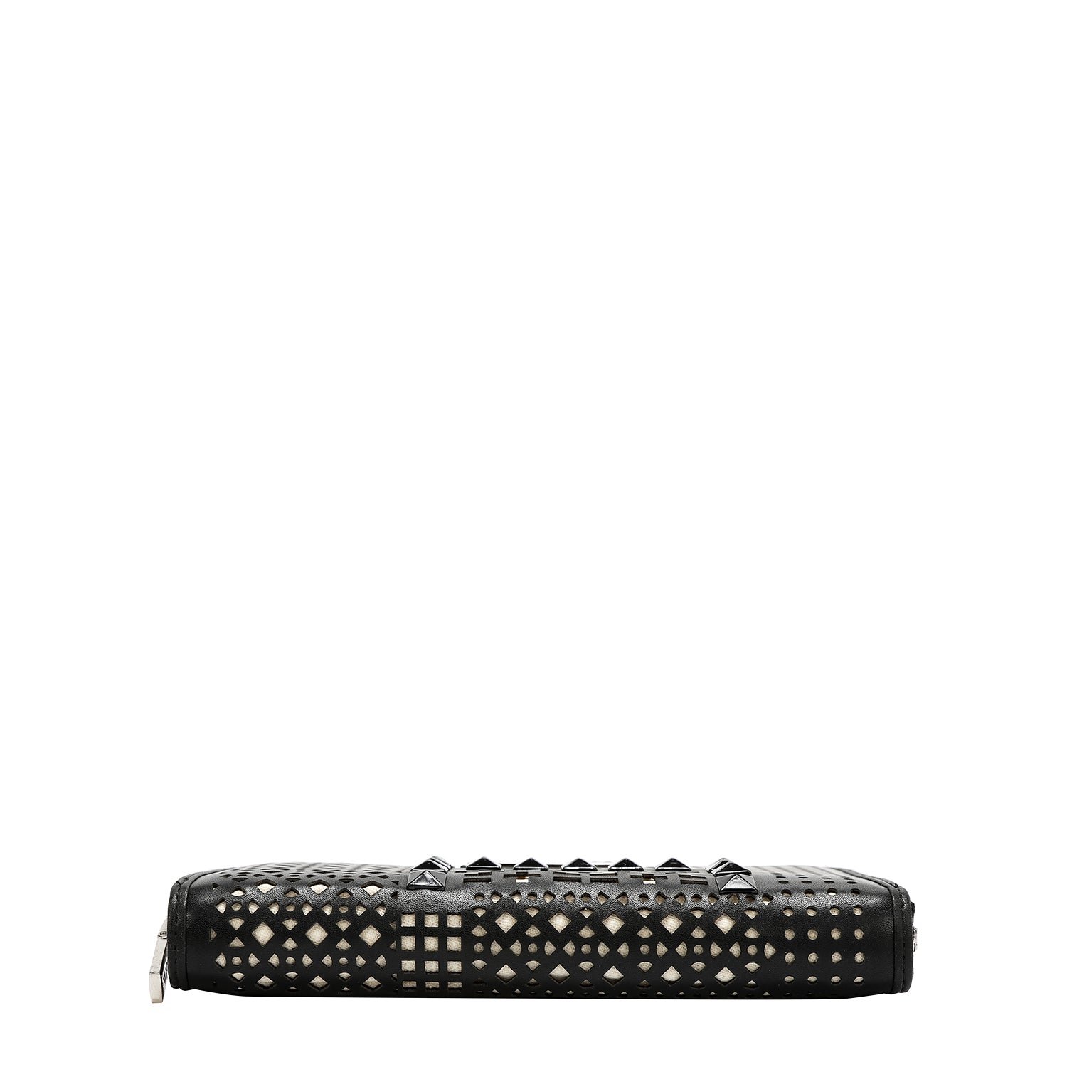 WALLET WITH GEOMETRIC CUTOUT (BLACK)