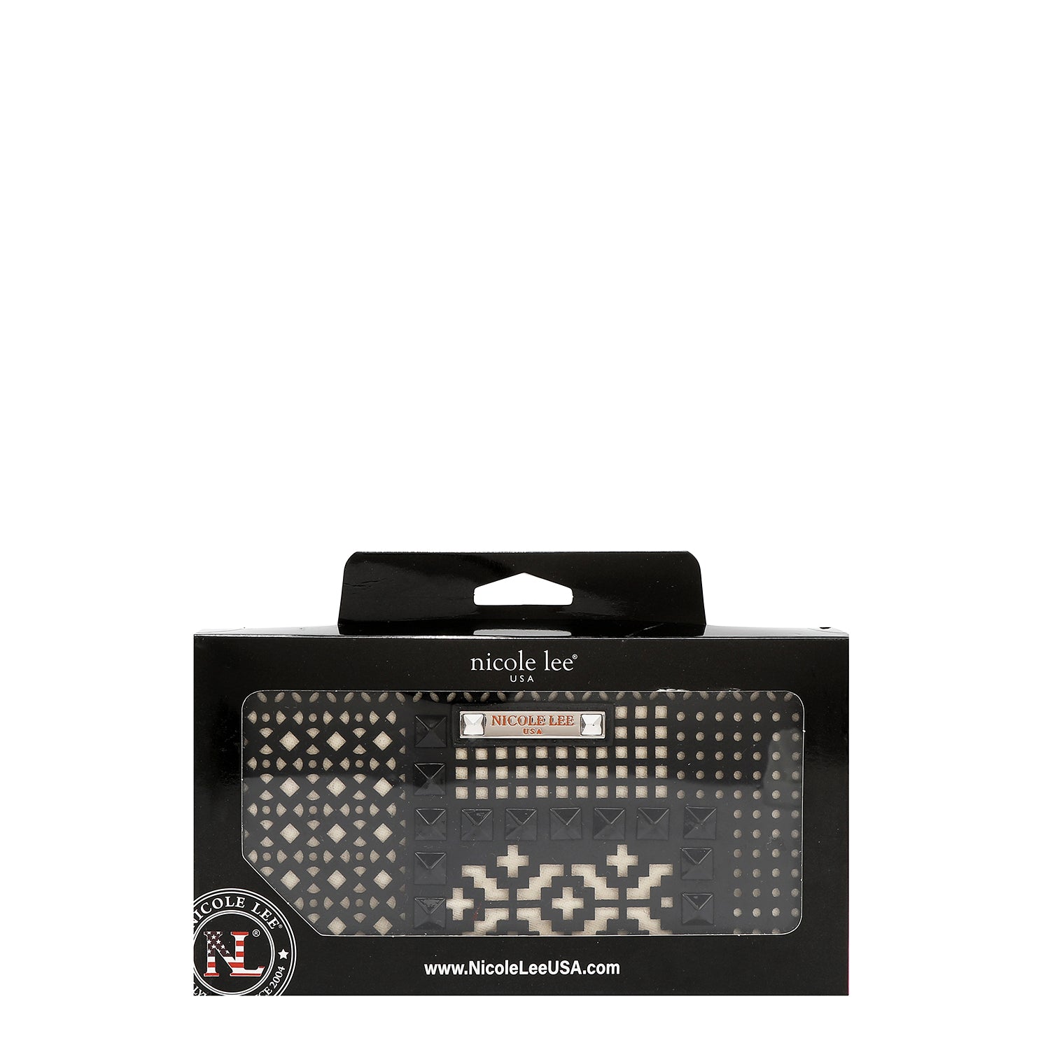 WALLET WITH GEOMETRIC CUTOUT (BLACK)