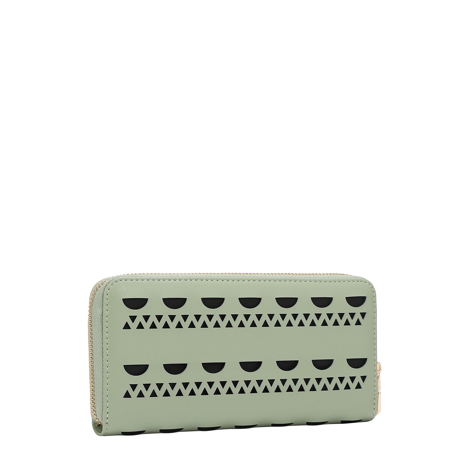 PORTAFOGLIO CON BORCHIE ARGENTO (VERDE)