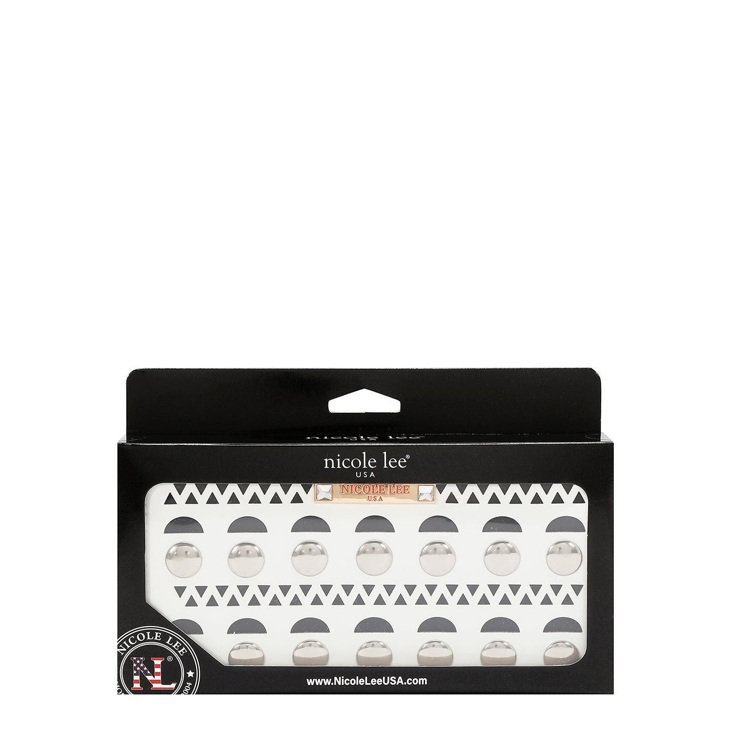 WALLET WITH SILVER STUDS (WHITE)