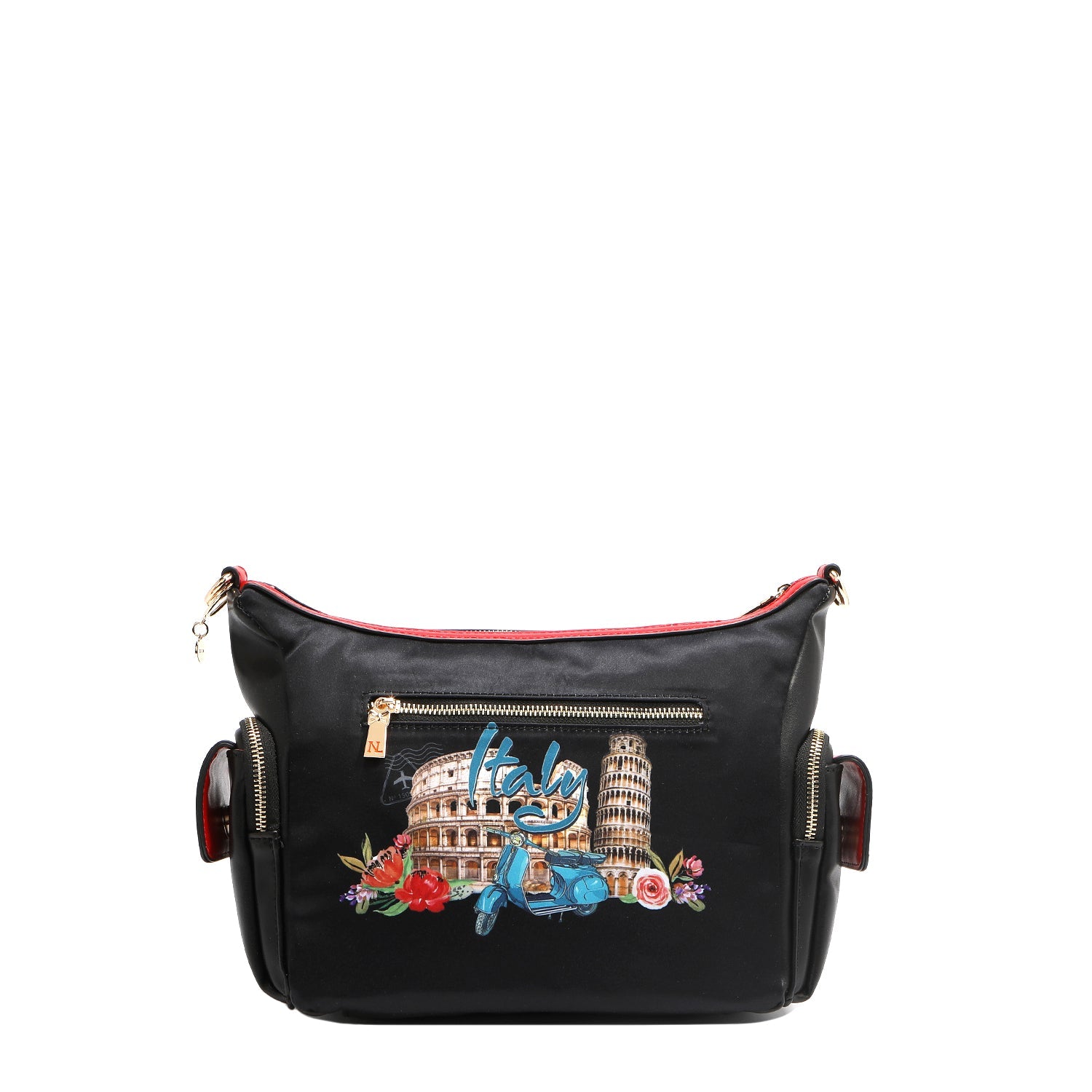 BOLSO DE HOMBRO MULTIBOLSILLOS (MARTHA TRAVELS ITALY)