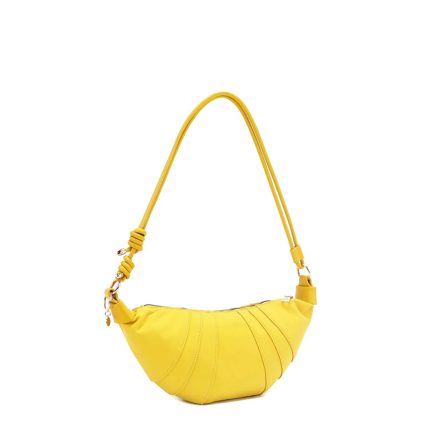 BOLSO CROISSANT CON PARCHES DE COLORES (AMARILLO)