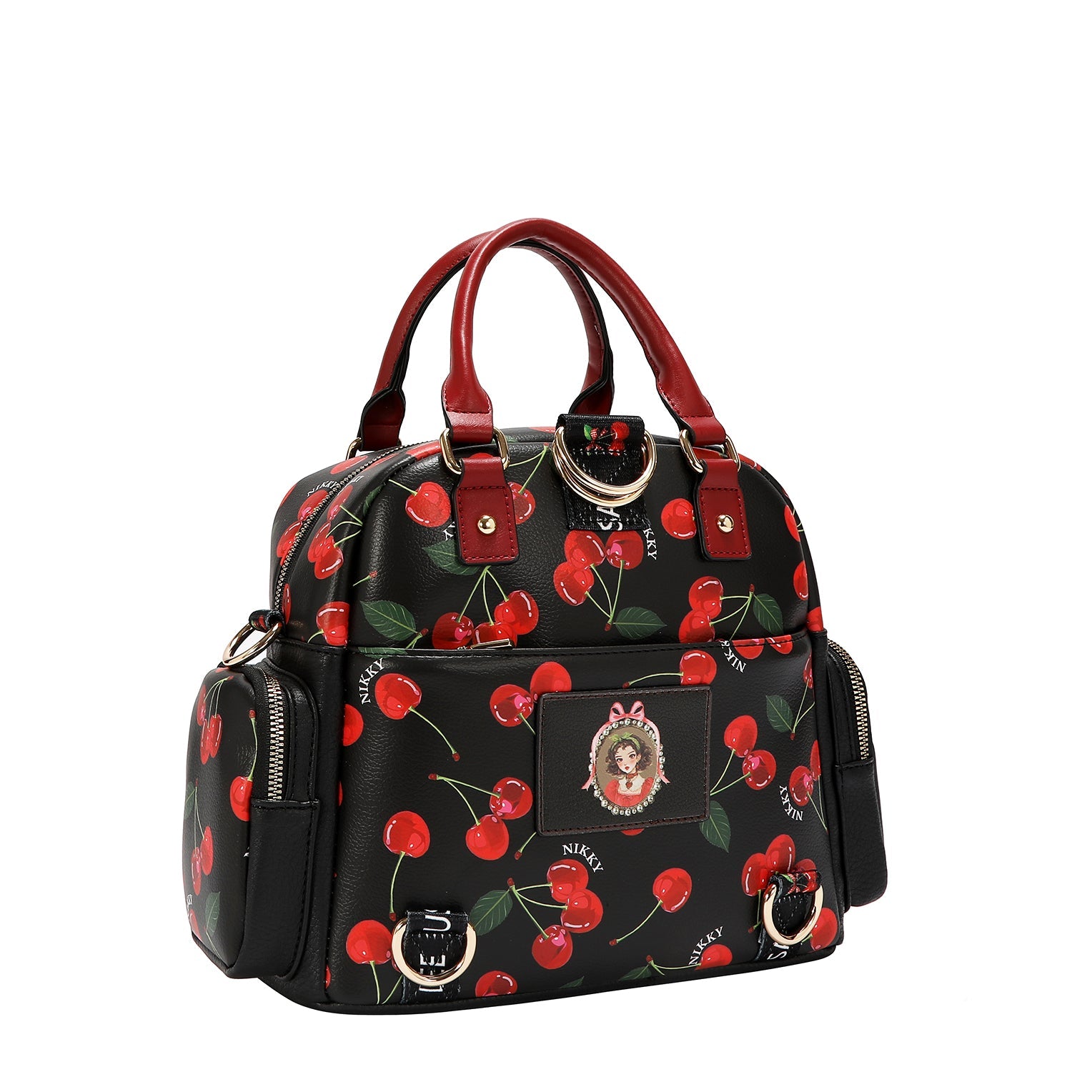 HANDBAG/CROSSBODY NK13117 (CHERRY LIPS-BLACK)