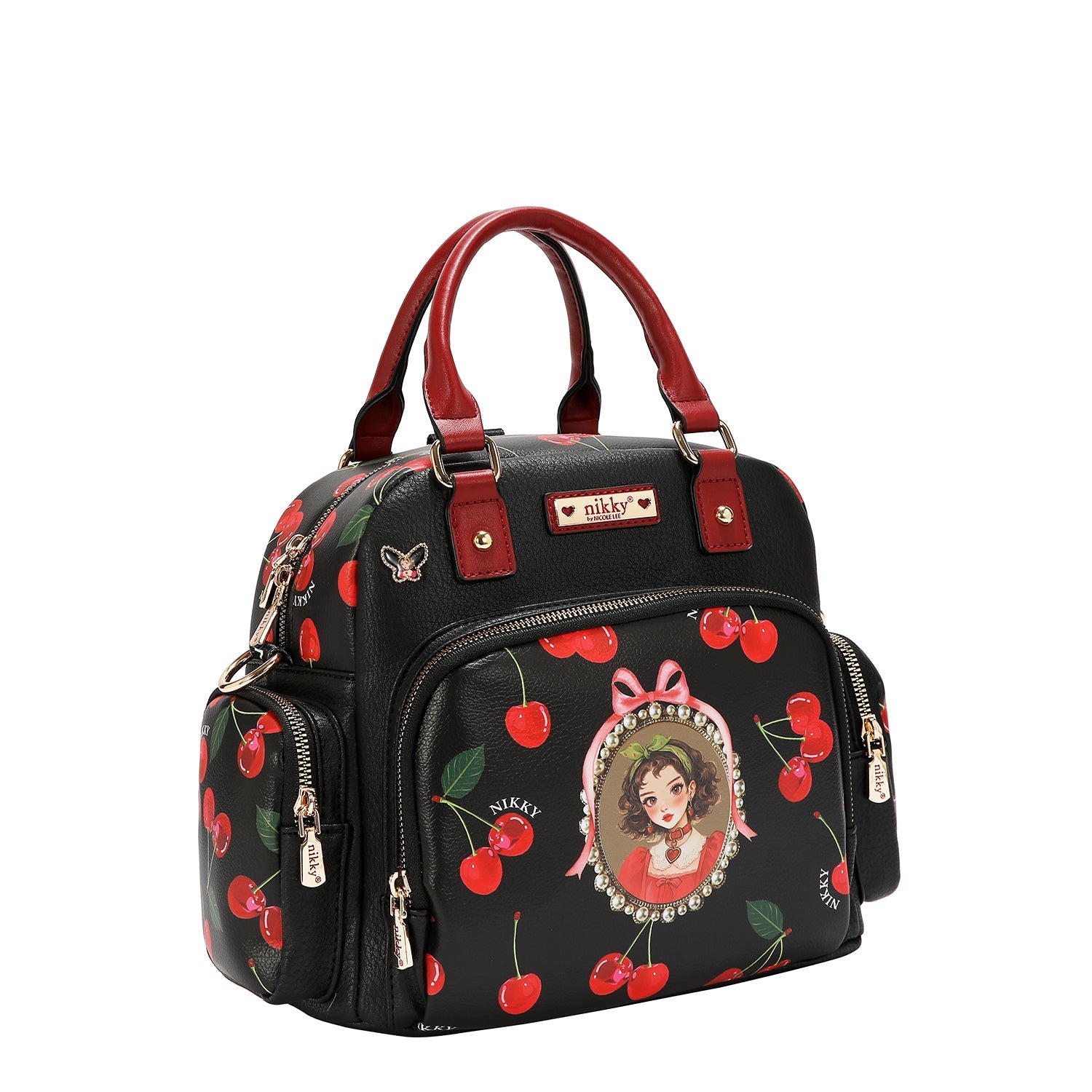 HANDBAG/CROSSBODY NK13117 (CHERRY LIPS-BLACK)