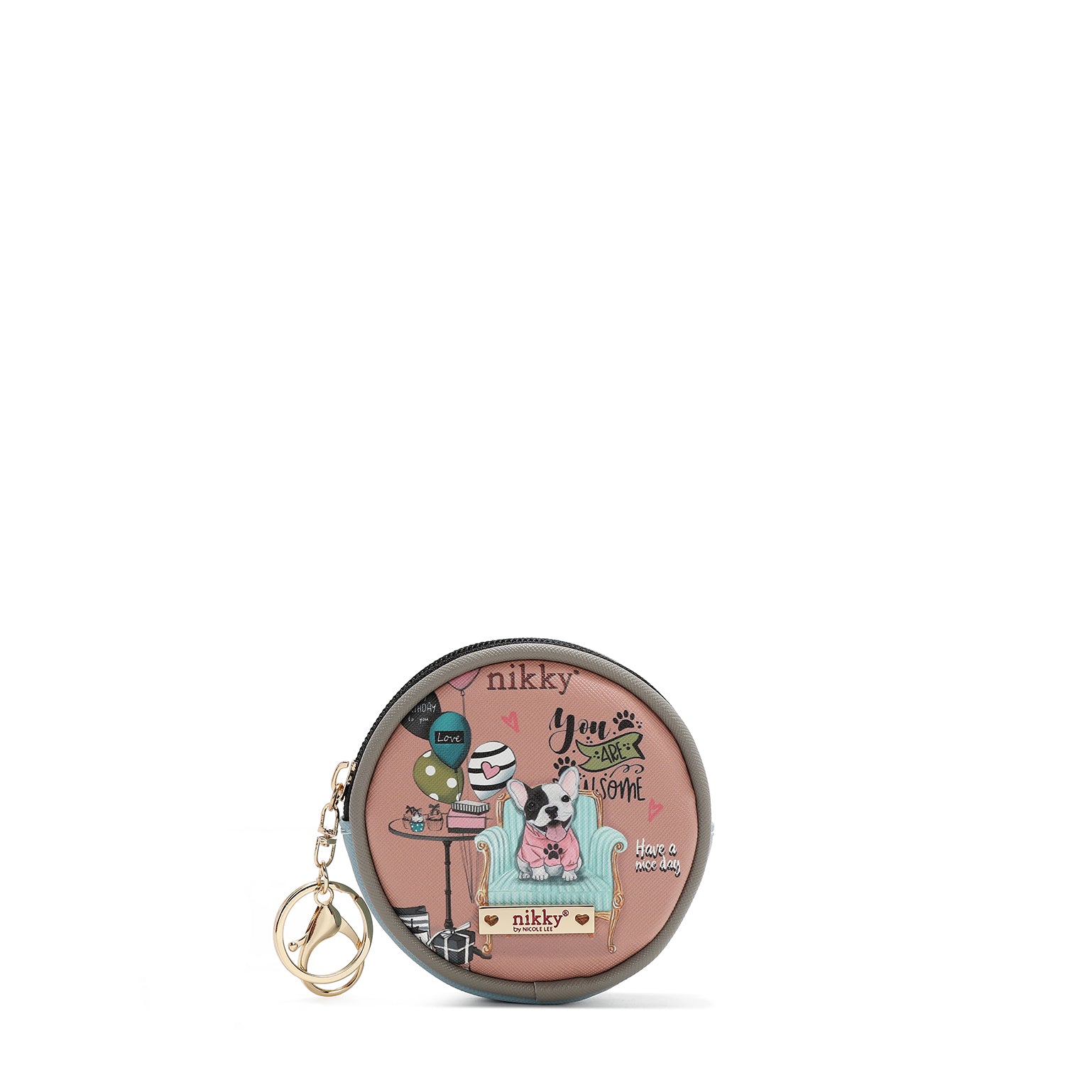 PORTE-CLÉS AVEC PORTE-MONNAIE ROND (<tc>PARTY KING</tc>)