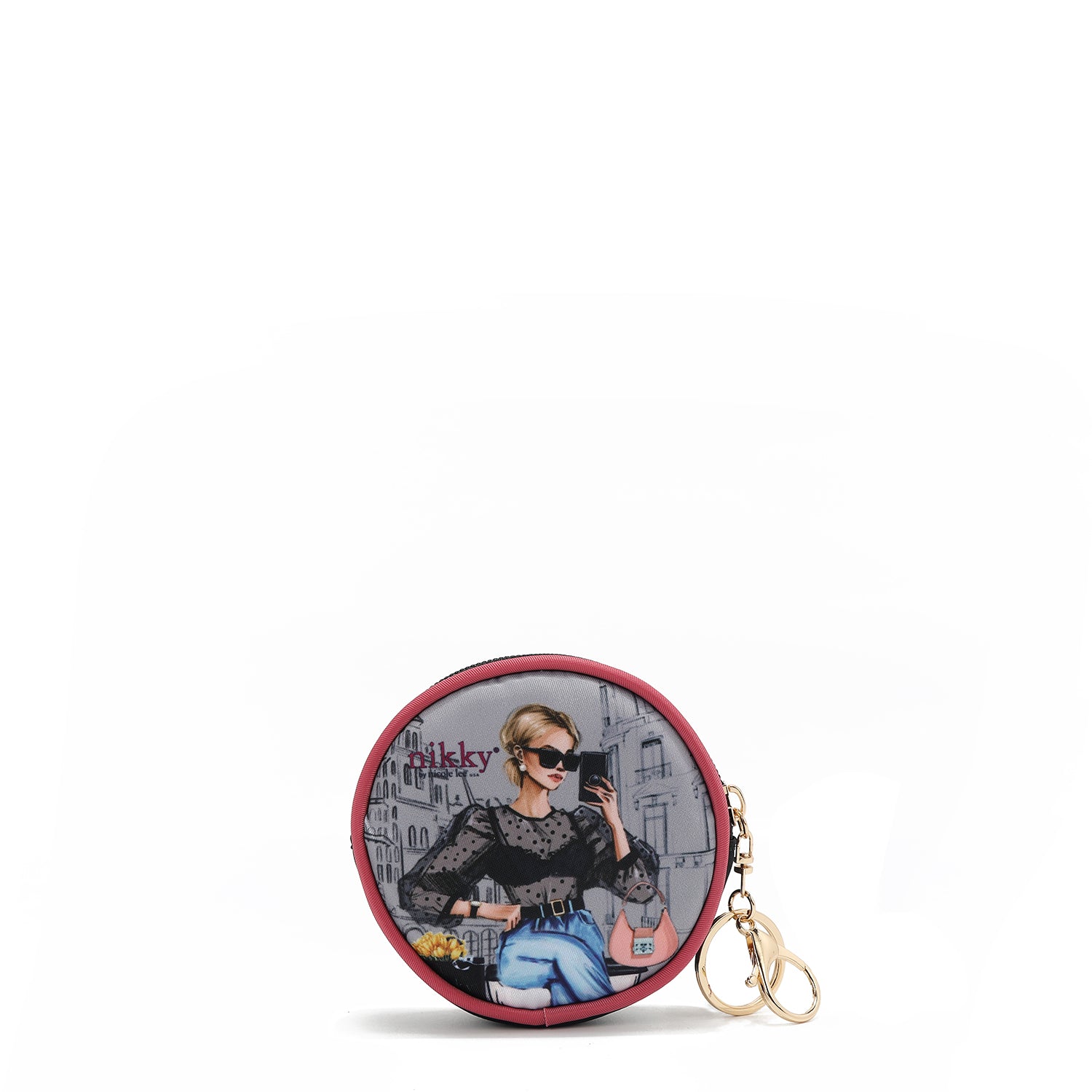 KEYCHAIN ​​WITH ROUND COIN PURSE (<tc>URBAN COFFEE DREAM</tc>)