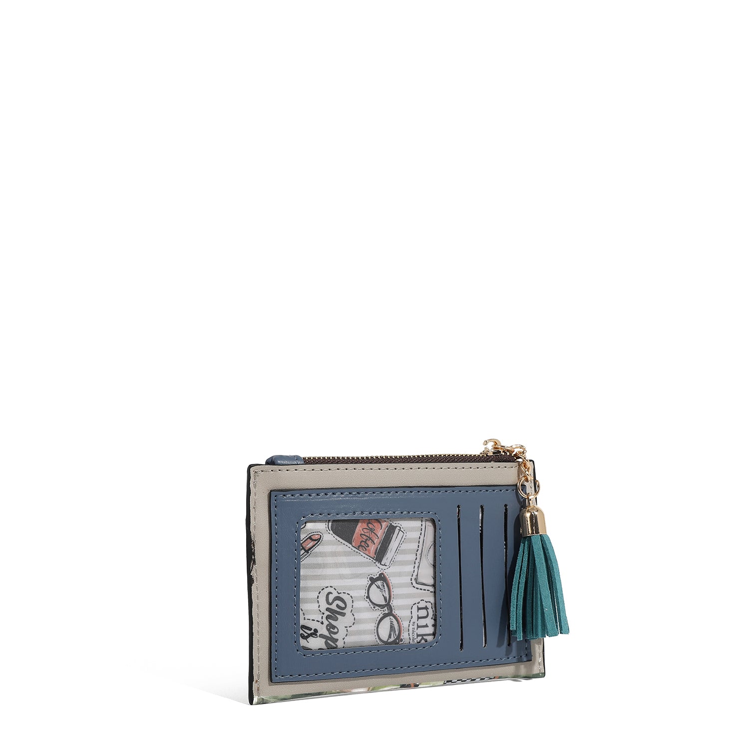 CARD HOLDER WITH ZIPPER (<tc>I LIVE TO TRAVEL</tc>)