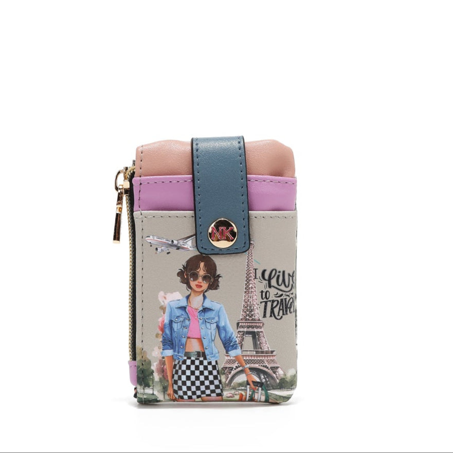 MINI PORTE-CARTES AVEC FERMETURE (<tc>I LIVE TO TRAVEL</tc>)