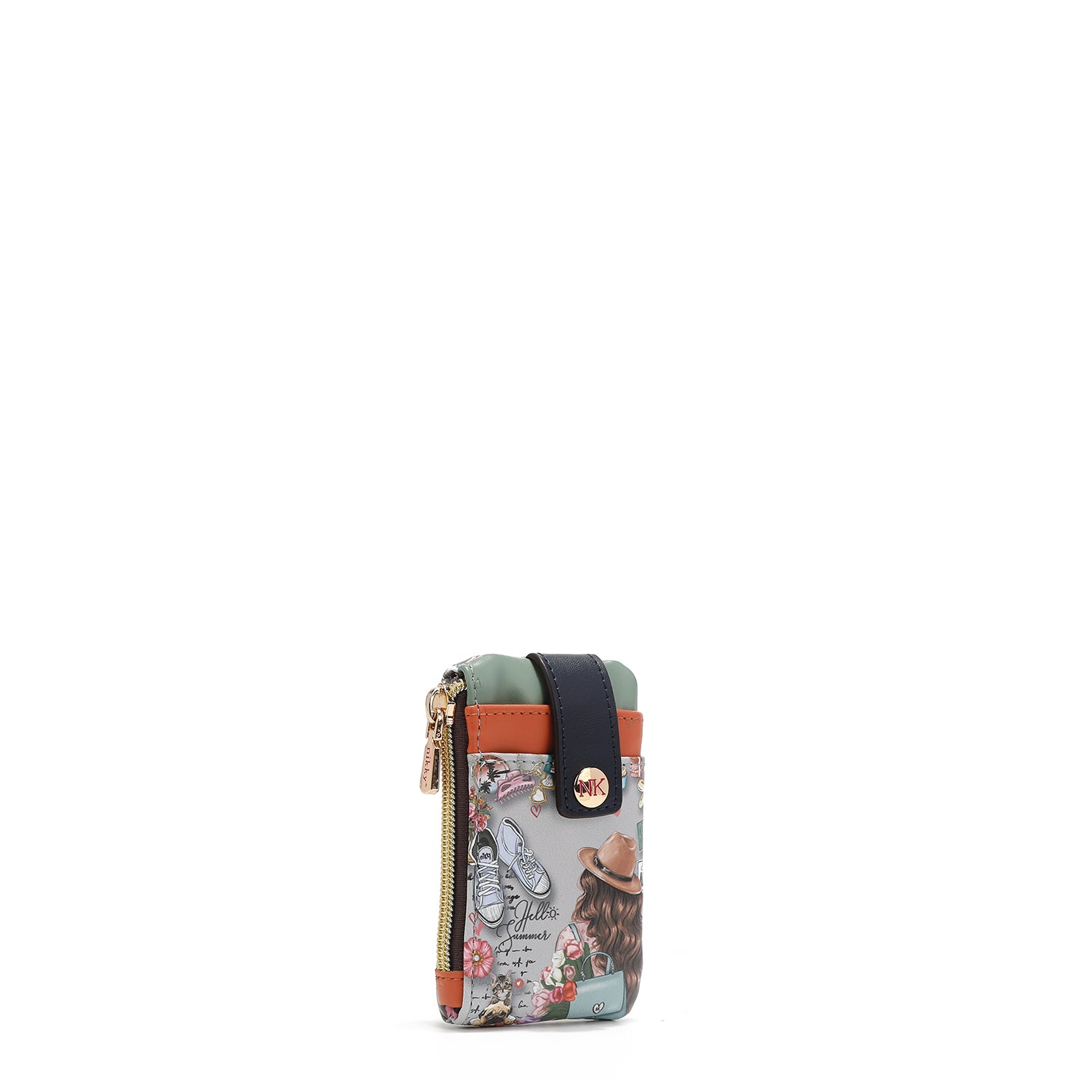 PORTA CARTE MINI CON CHIUSURA ZIP E BOTTONE A SCATTO <tc>NIKKY WORLD</tc>