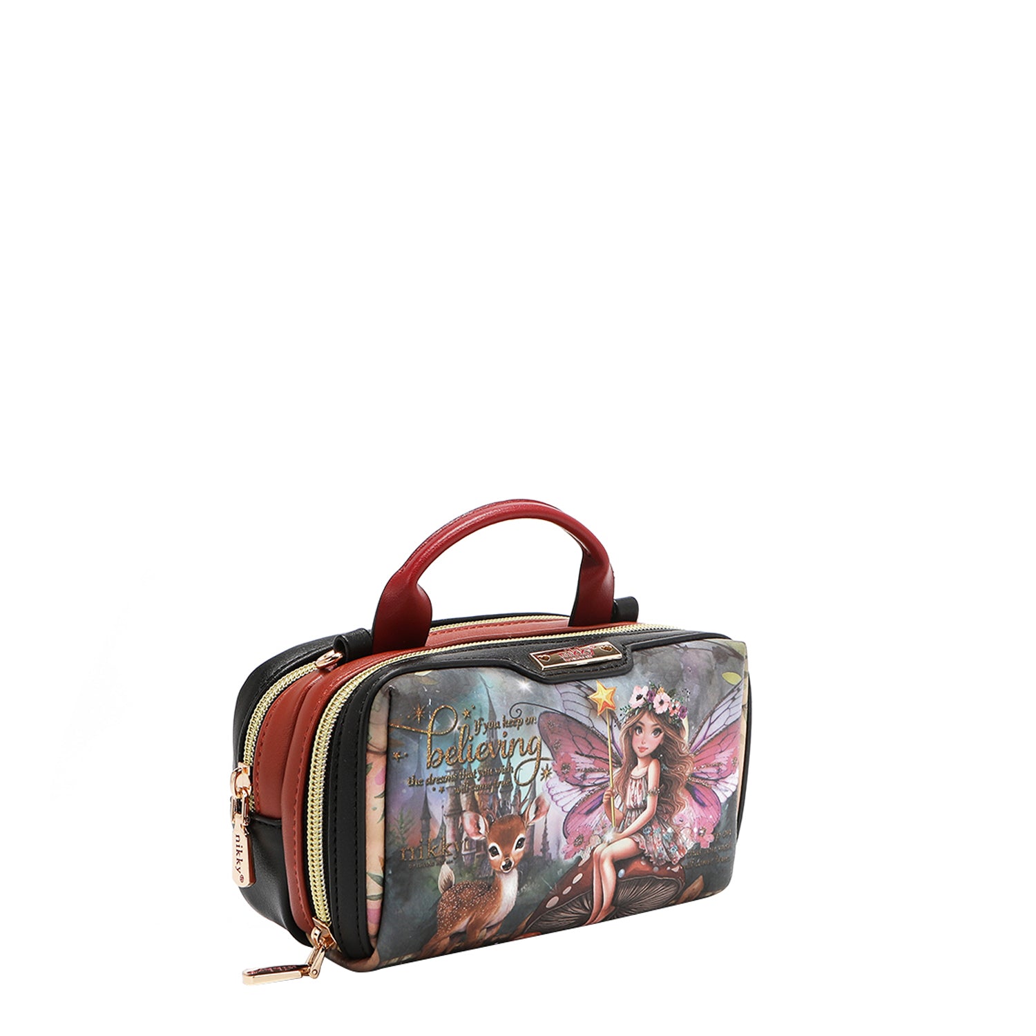MINI BOLSO CRUZADO BOSTON CON DOBLE CREMALLERA (FAIRY TALE)