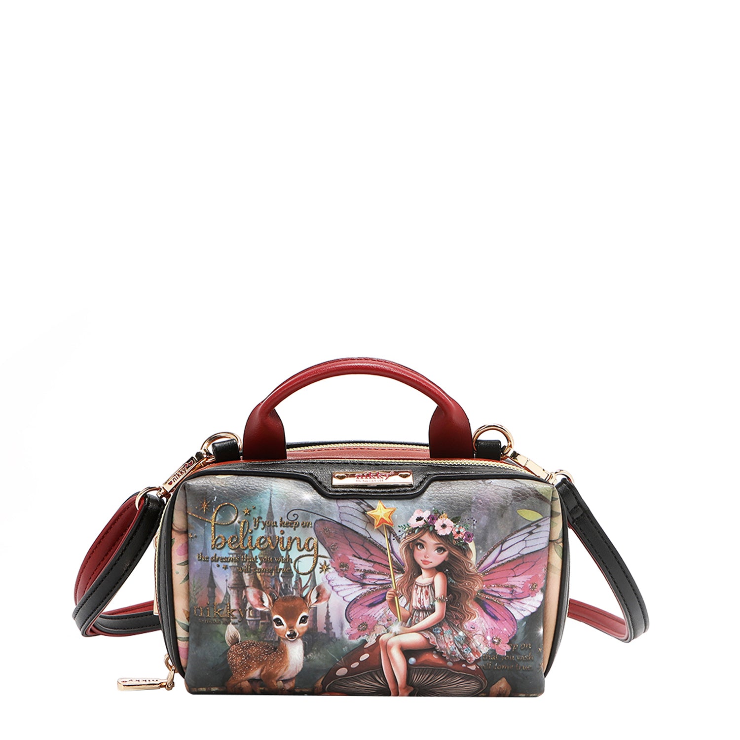 MINI BOLSO CRUZADO BOSTON CON DOBLE CREMALLERA (FAIRY TALE)