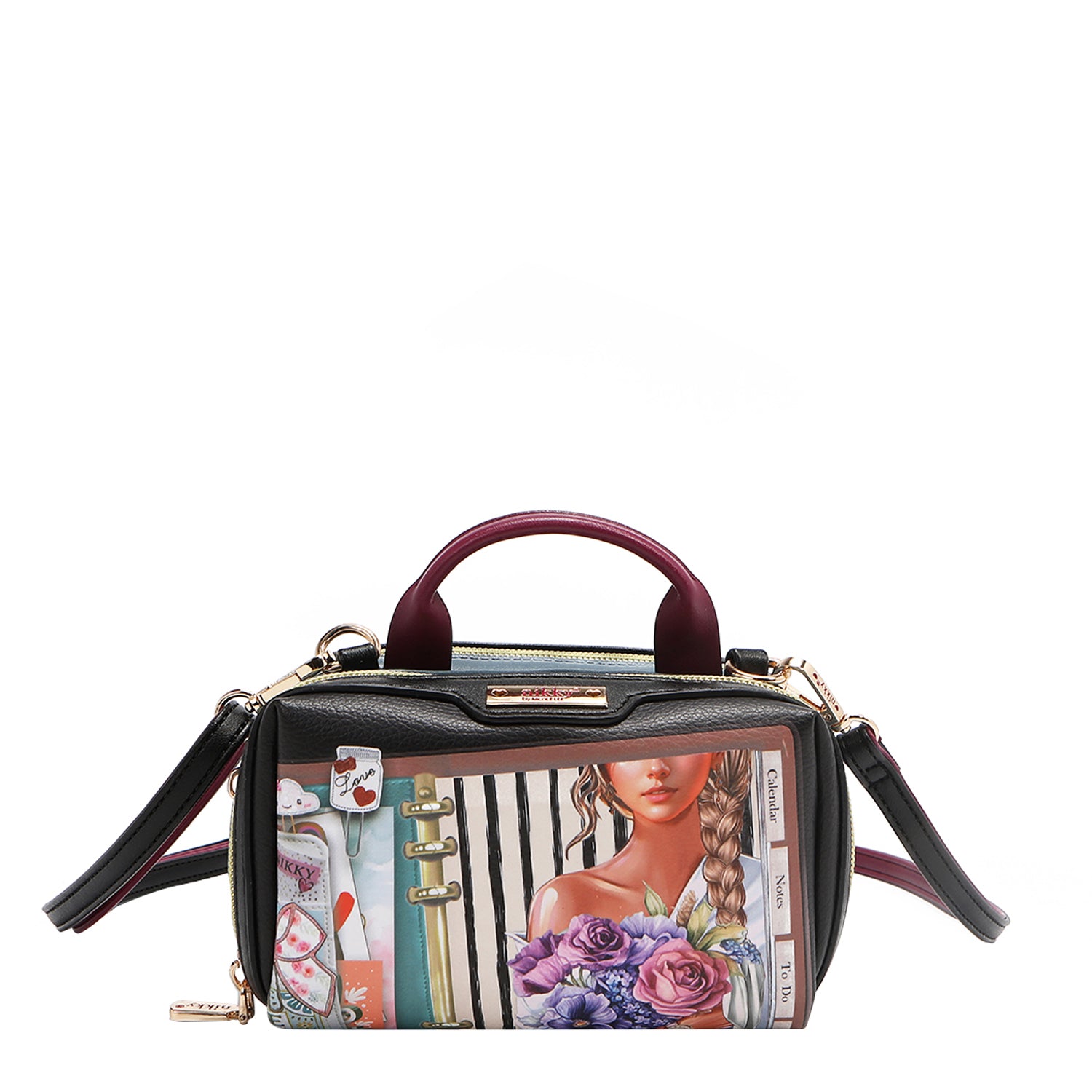 MINI BOLSO CRUZADO BOSTON CON DOBLE CREMALLERA (NOSTALGIA)