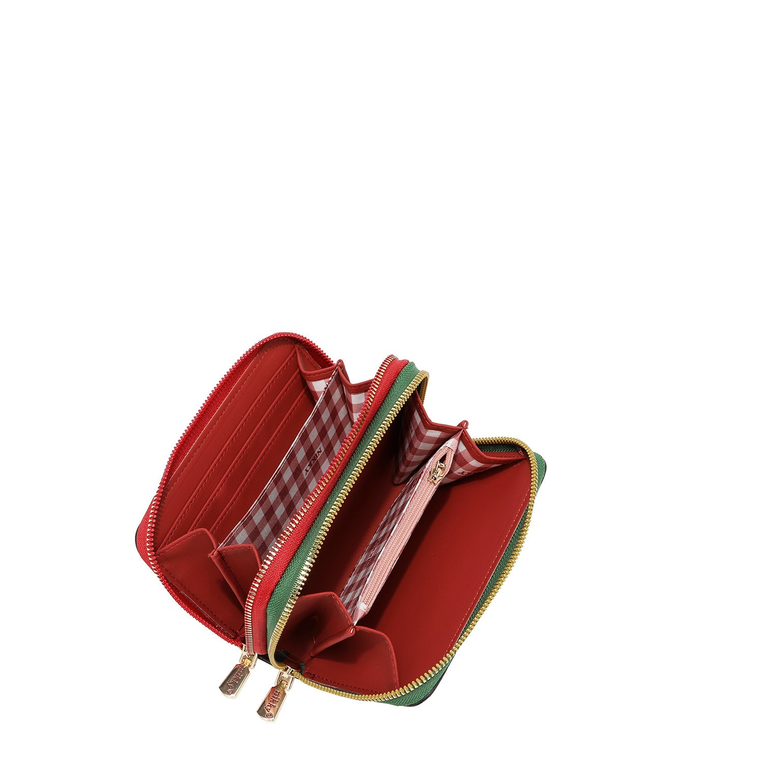 CARTERA MEDIANA CON DOBLE CREMALLERA (CHERRY LIPS-NEGRO)