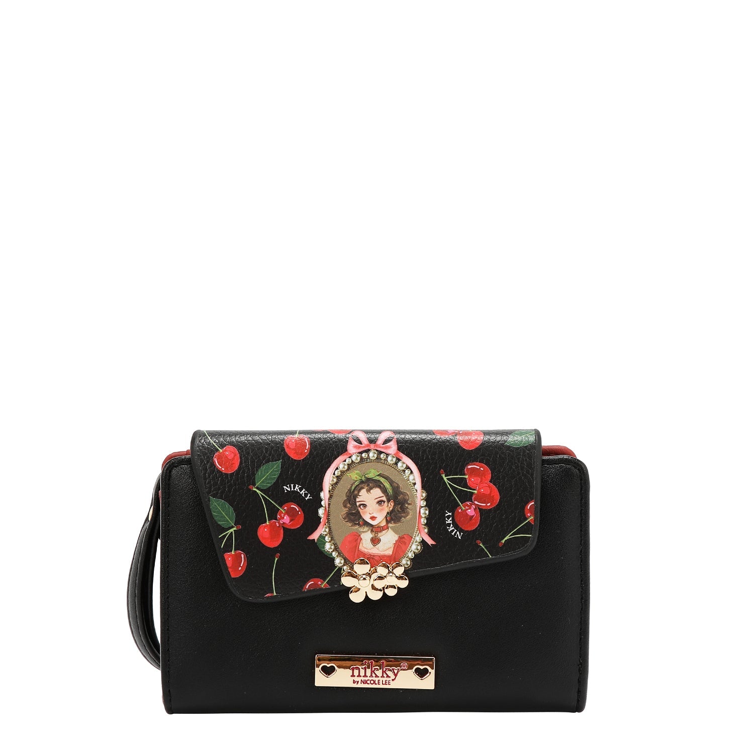 CARTERA PLEGABLE PEQUEÑA NIKKY (CHERRY LIPS-NEGRO)