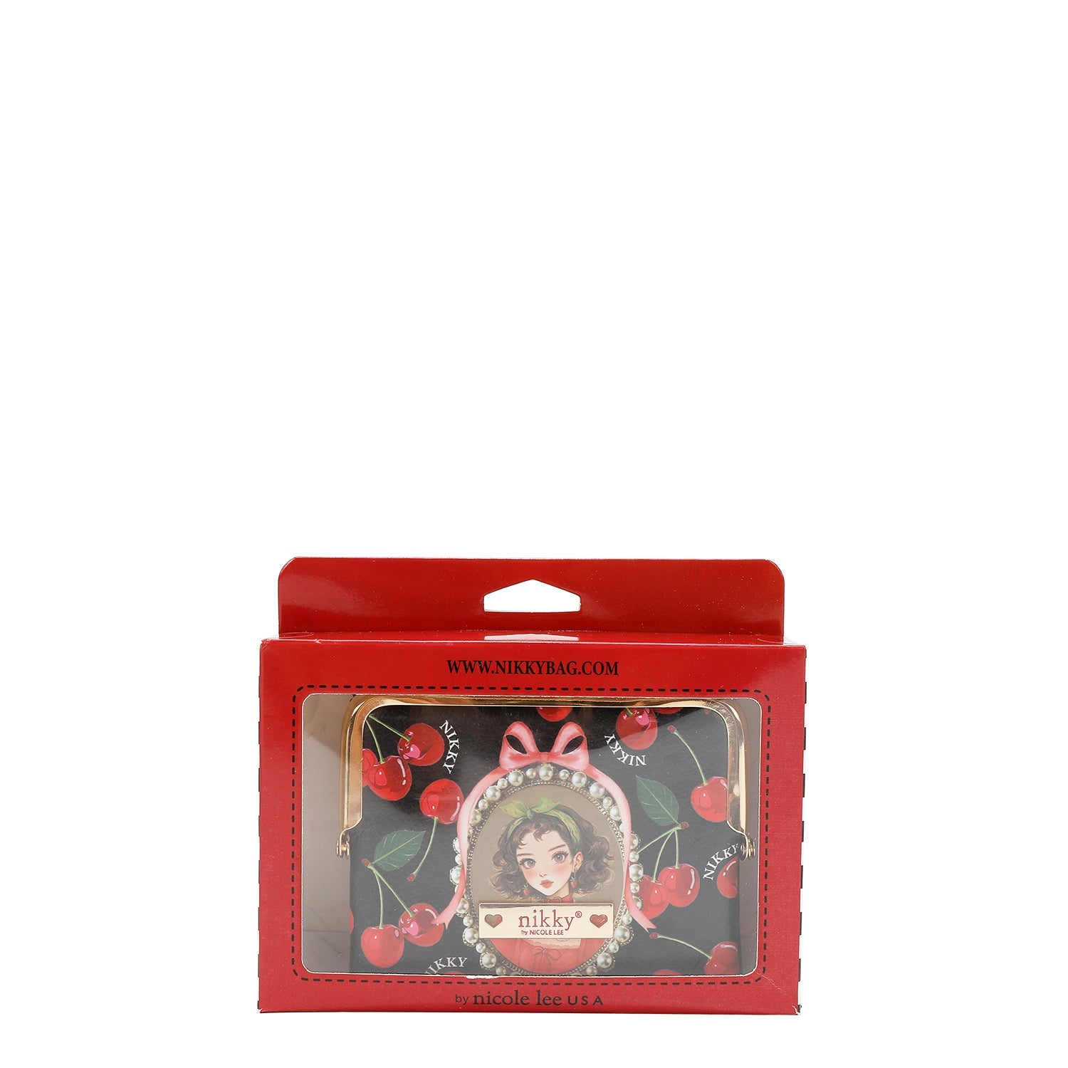 MONEDERO CON BLOQUEO DE BESO (CHERRY LIPS-BLACK)