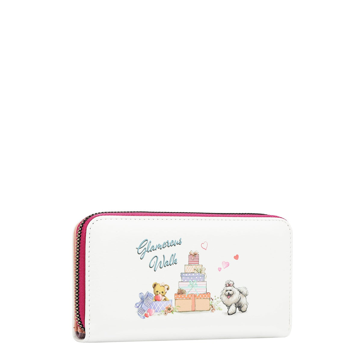 CARTERA CON SOLAPA Y CIERRE DE CREMALLERA (GLAMOROUS WALK-BLANCO)