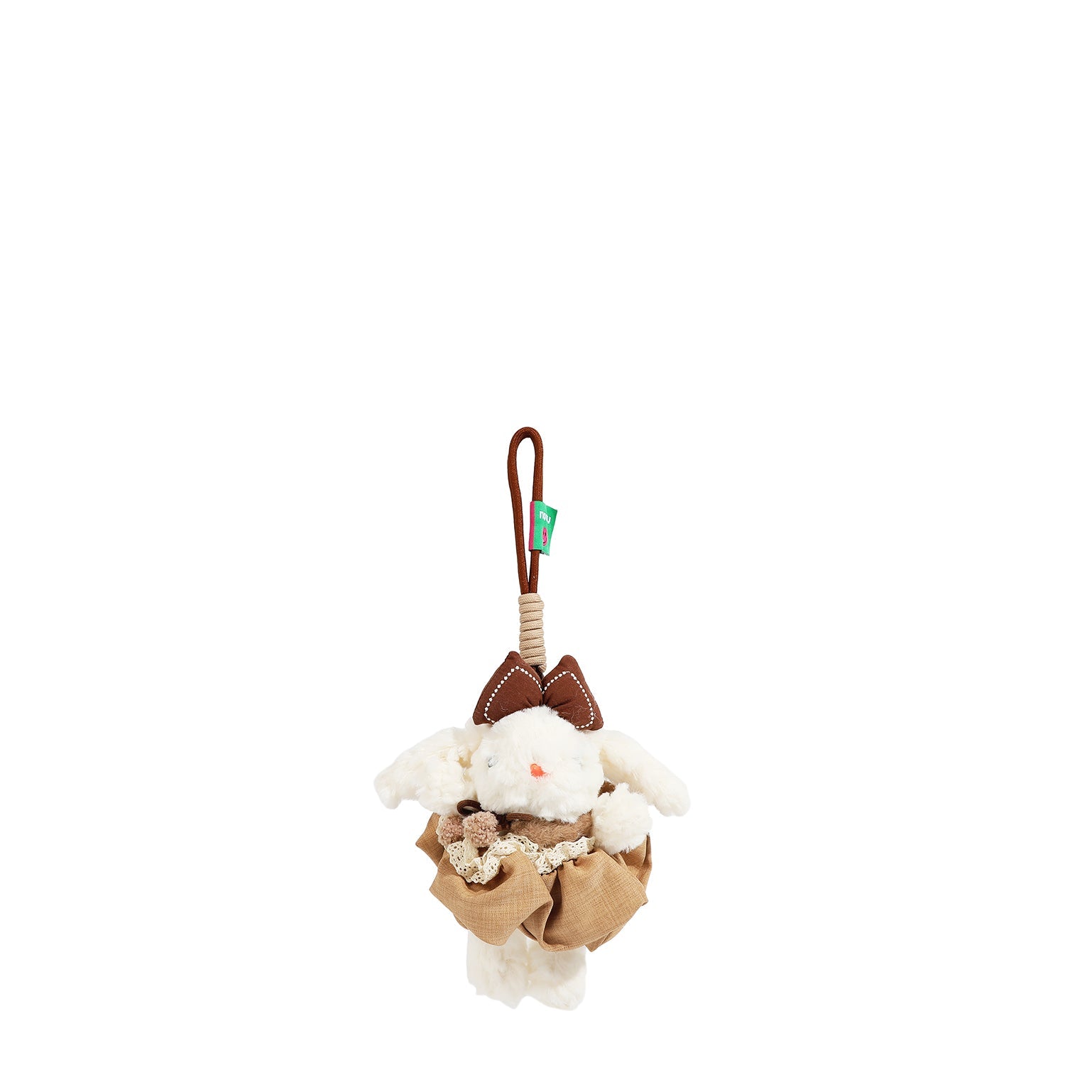 COLGANTE CONEJO VESTIDO MARRON
