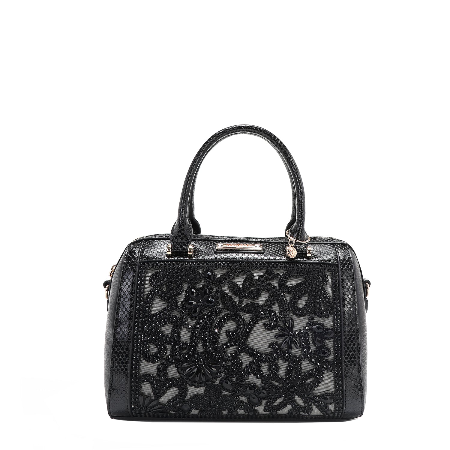 BOLSO BOSTON CON ENCAJE (NEGRO)