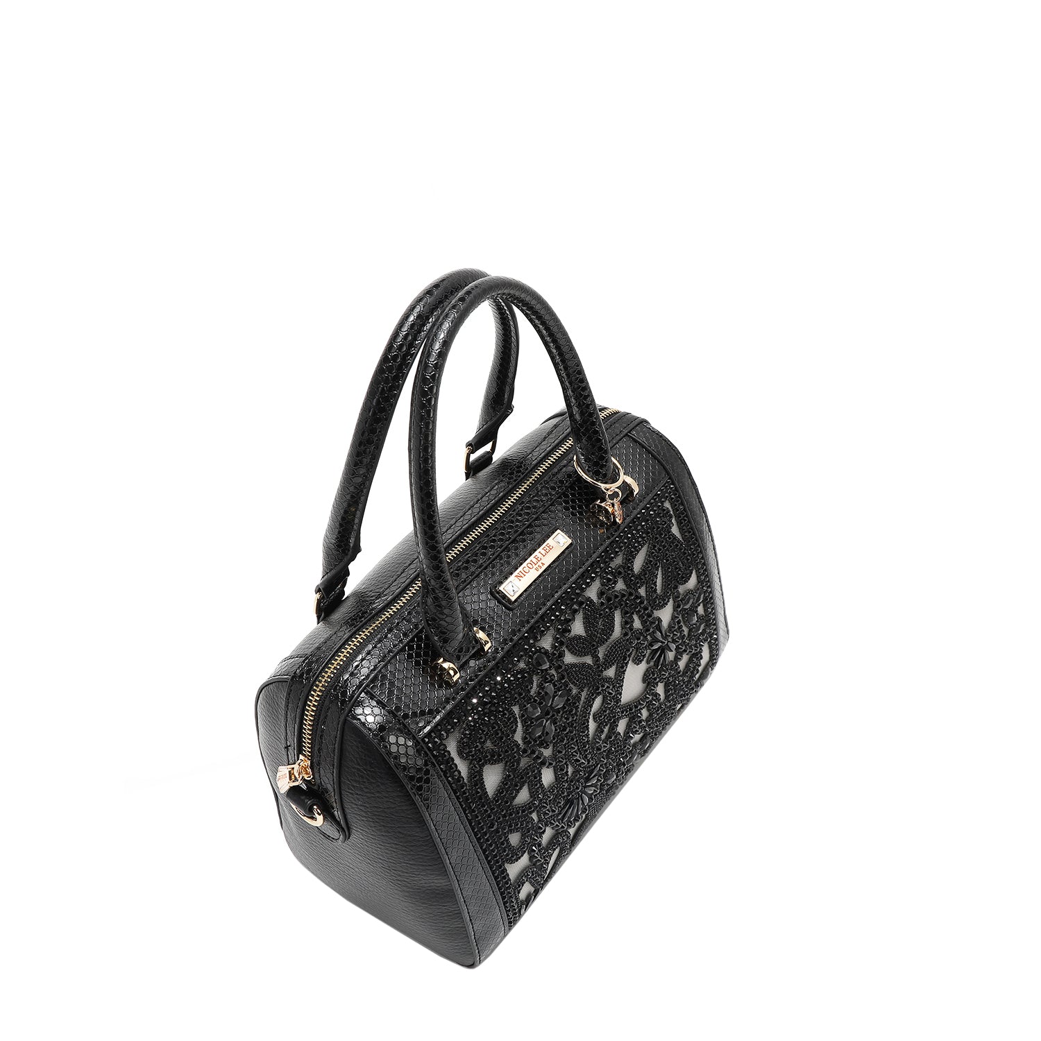 BOLSO BOSTON CON ENCAJE (NEGRO)
