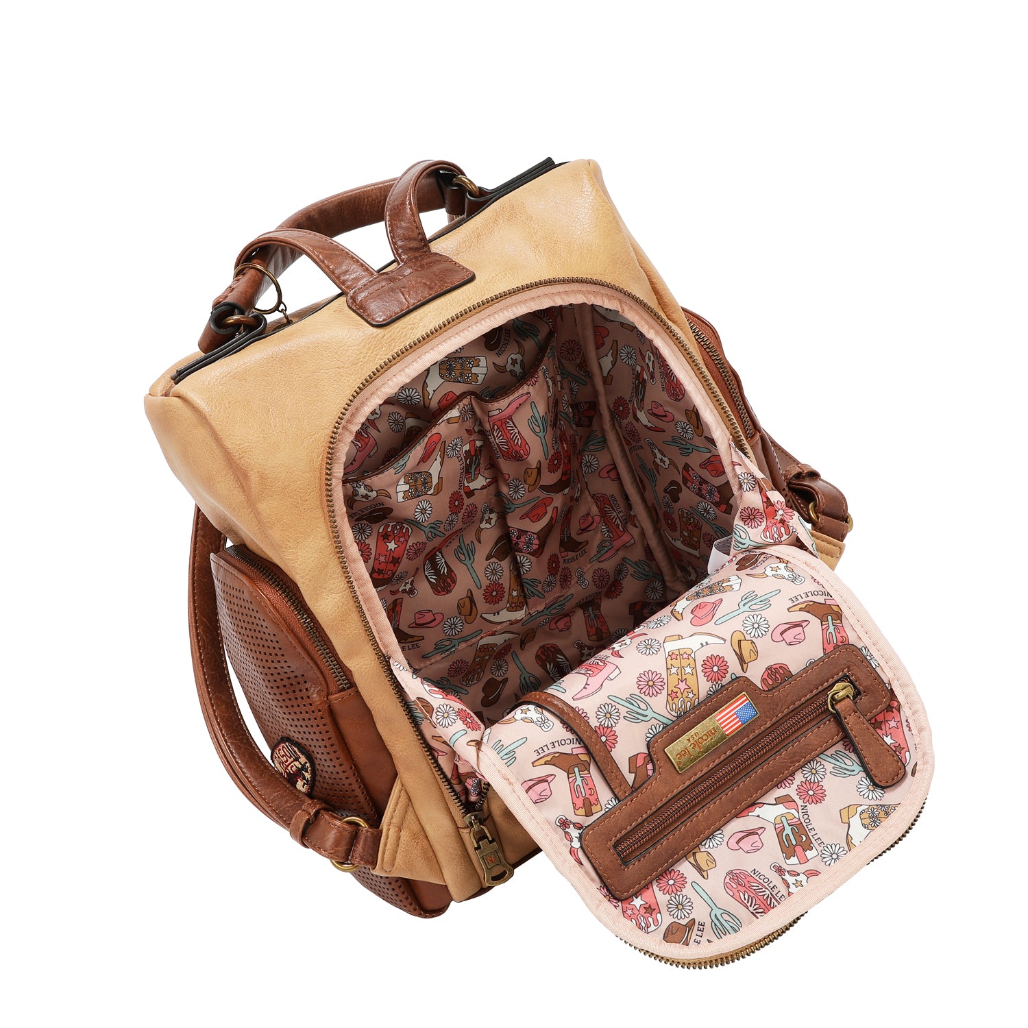 MOCHILA VINTAGE CON PARCHE (MARRON)