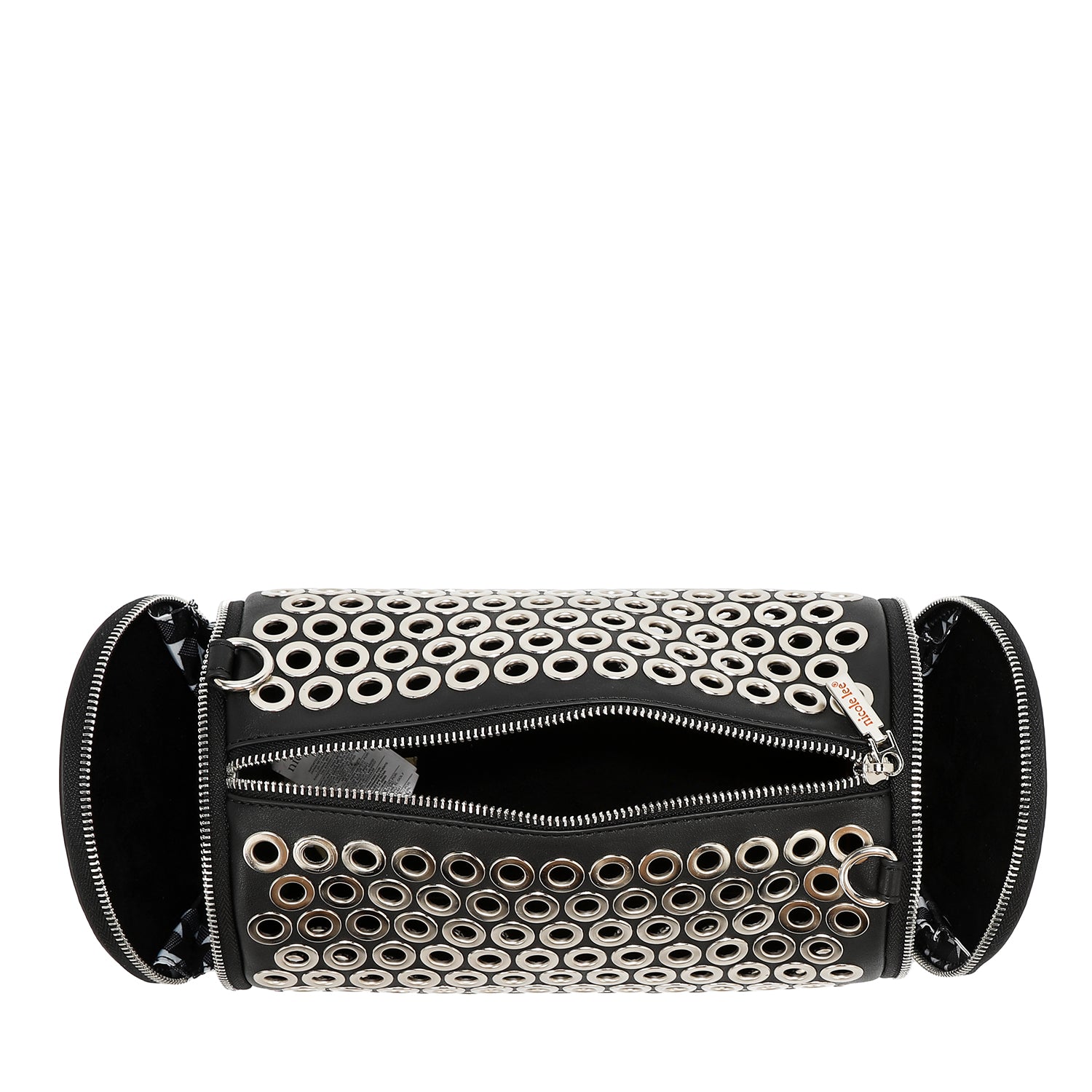BARREL BAG WITH EYELETTE EDGE (BLACK)
