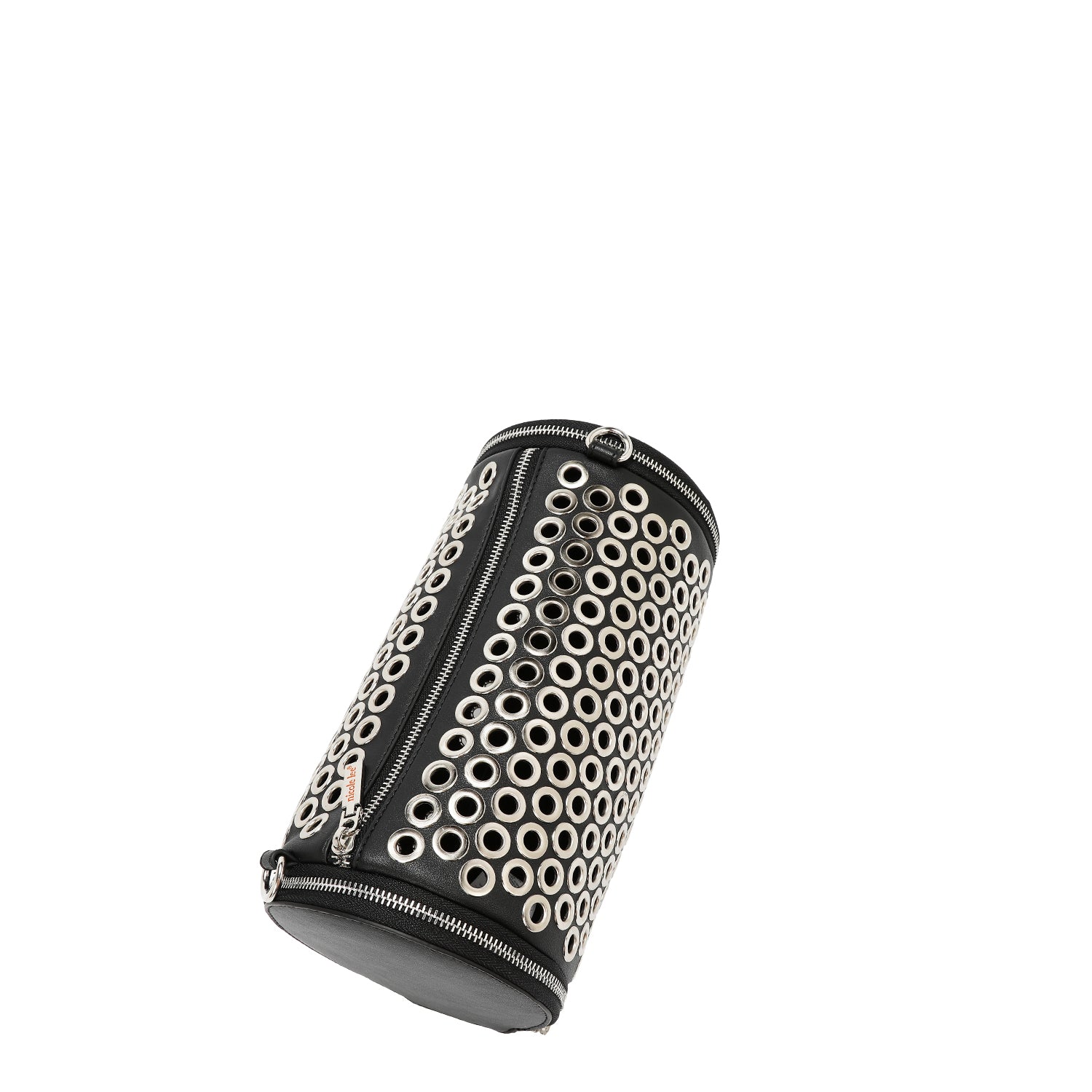 BARREL BAG WITH EYELETTE EDGE (BLACK)