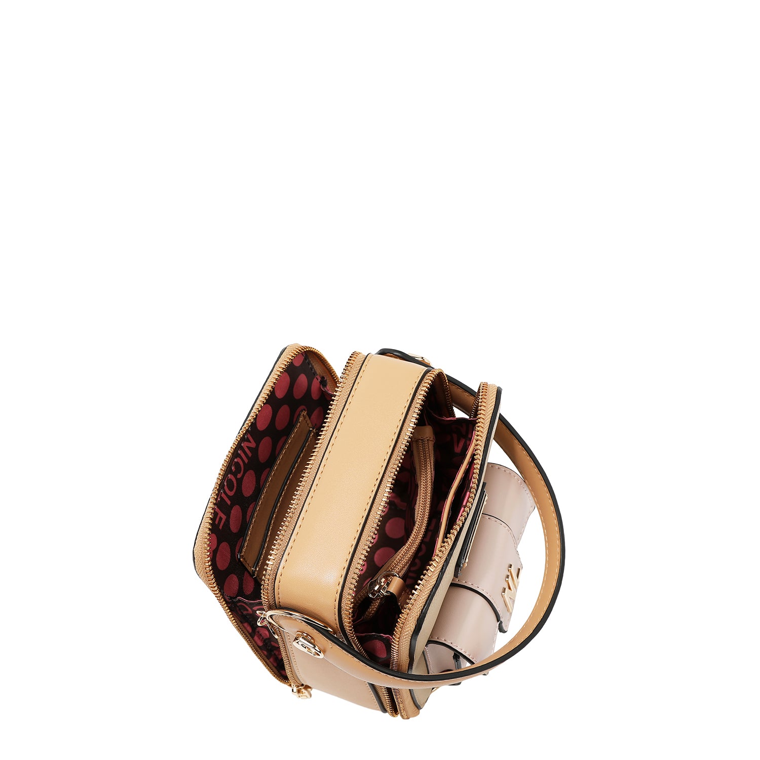 Bandolera with pocket and color blocks (black)