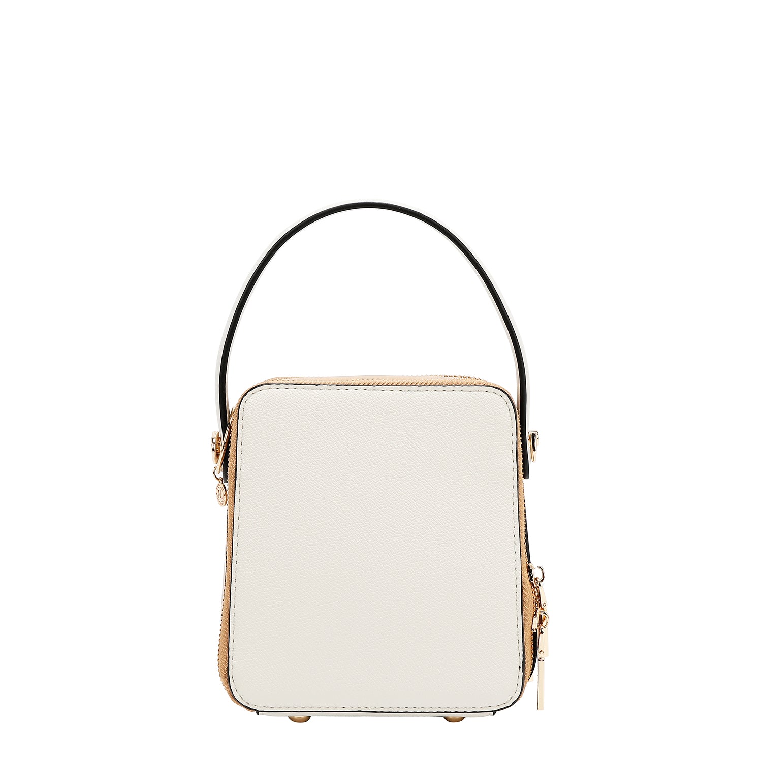 Bandolera with pocket and color blocks (white)