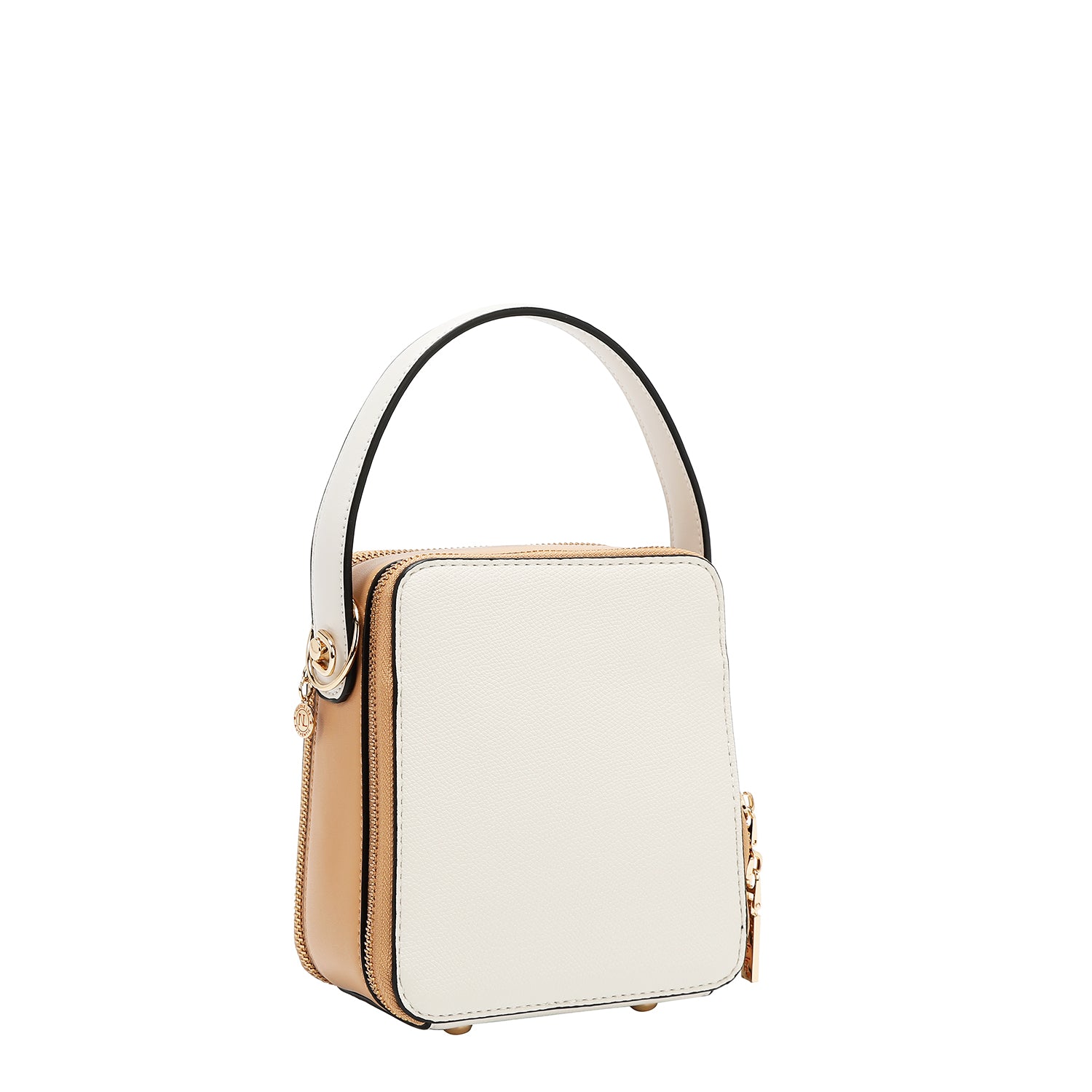 Bandolera with pocket and color blocks (white)