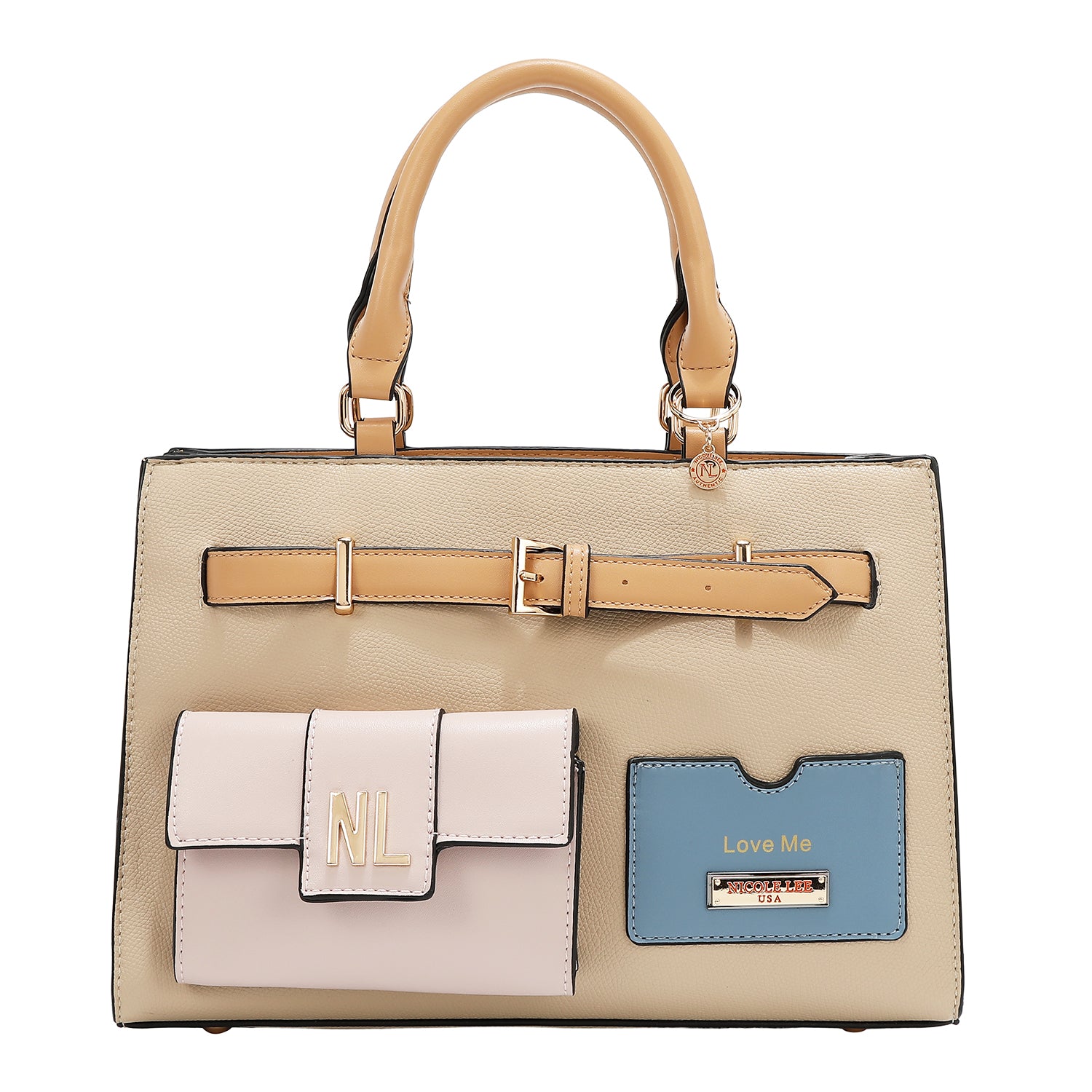 Pocket bag with color blocks (Taupe)