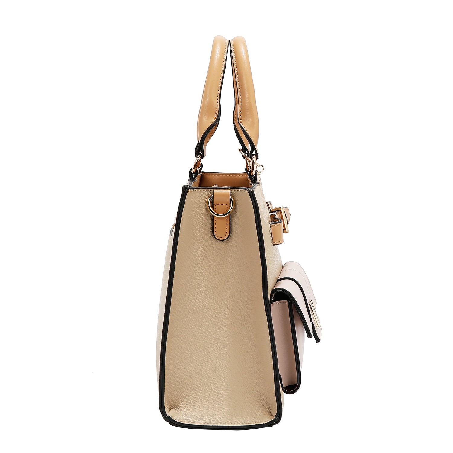 Pocket bag with color blocks (Taupe)