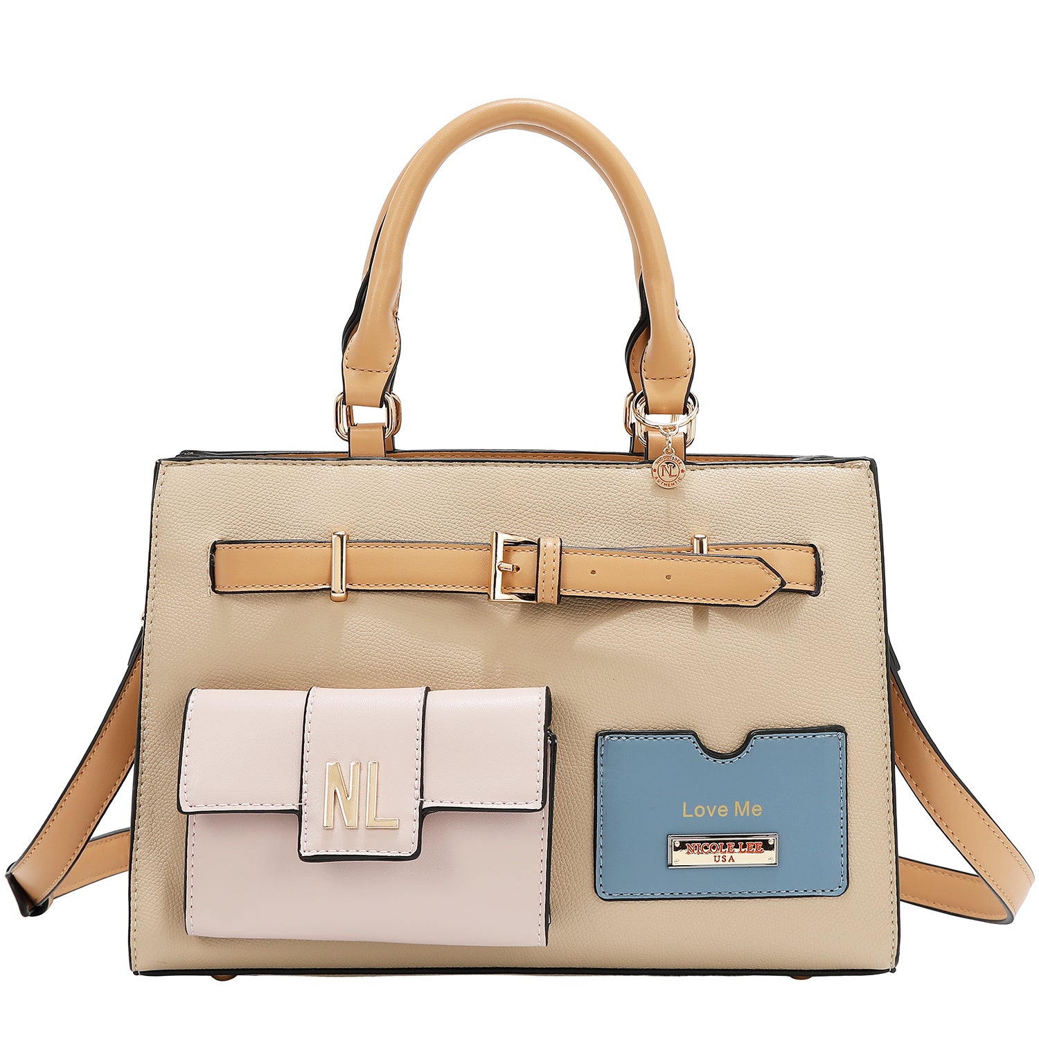 Pocket bag with color blocks (Taupe)