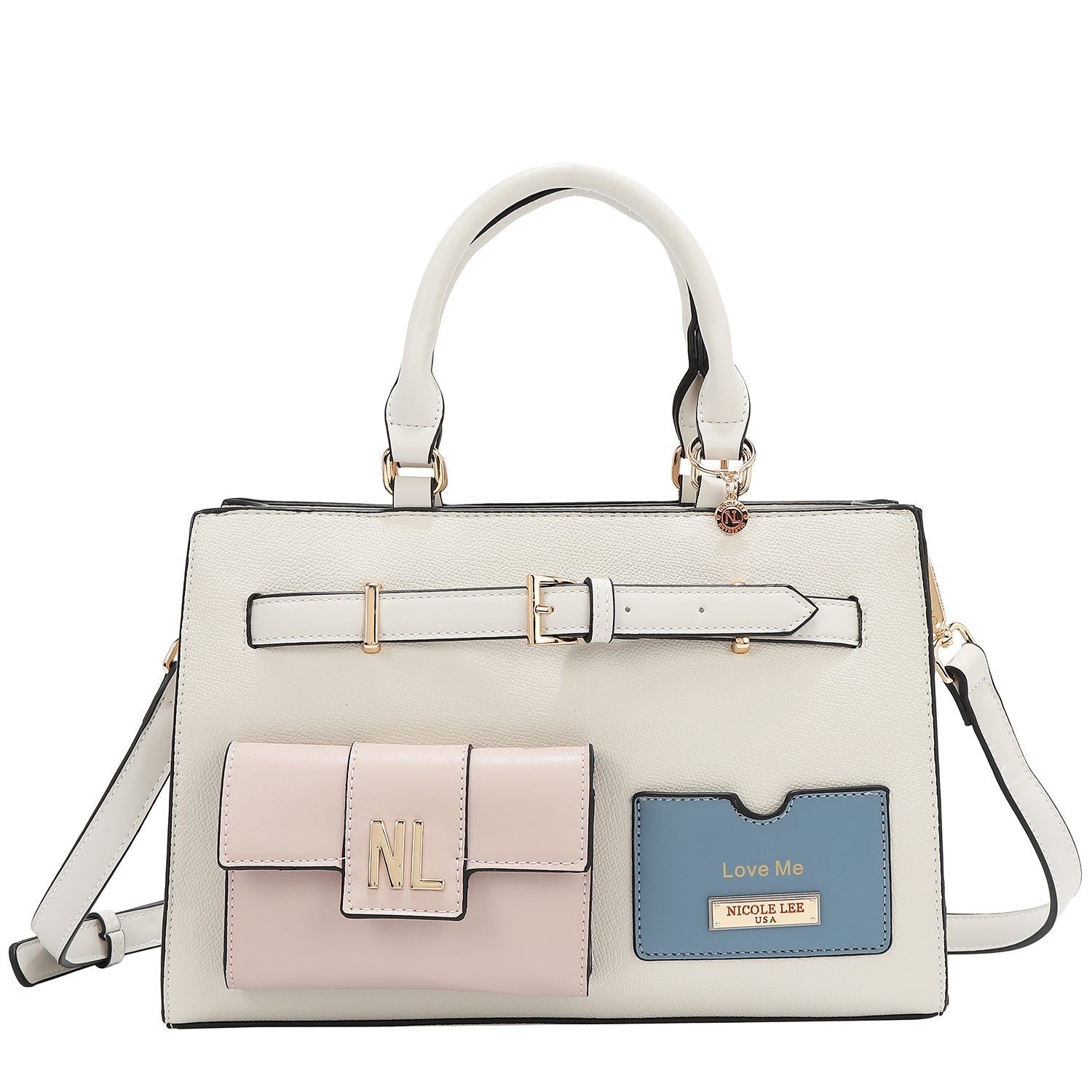 Borsa da tasca con blocchi di colore (bianco)