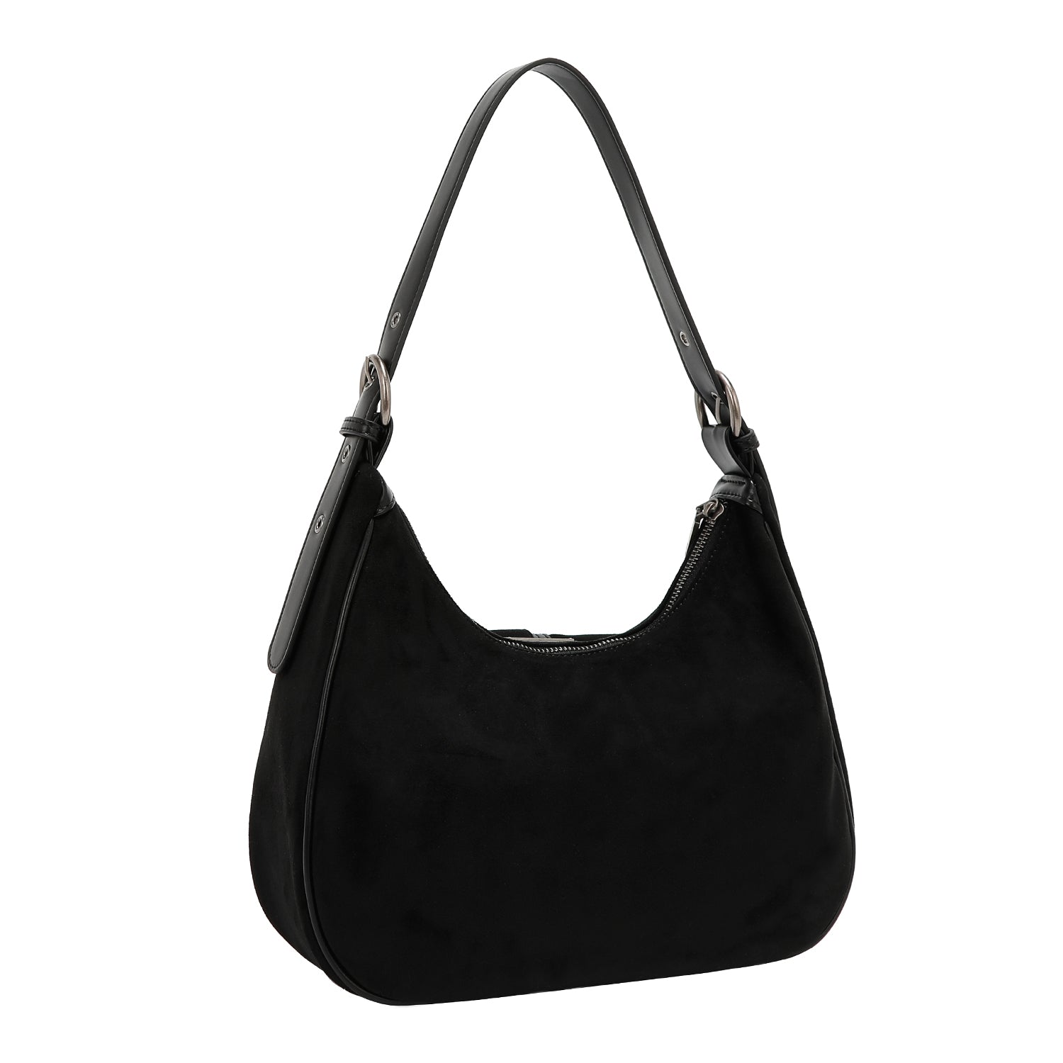 BORSA A TRACOLLA CON DISEGNO FLOREALE (NERO)