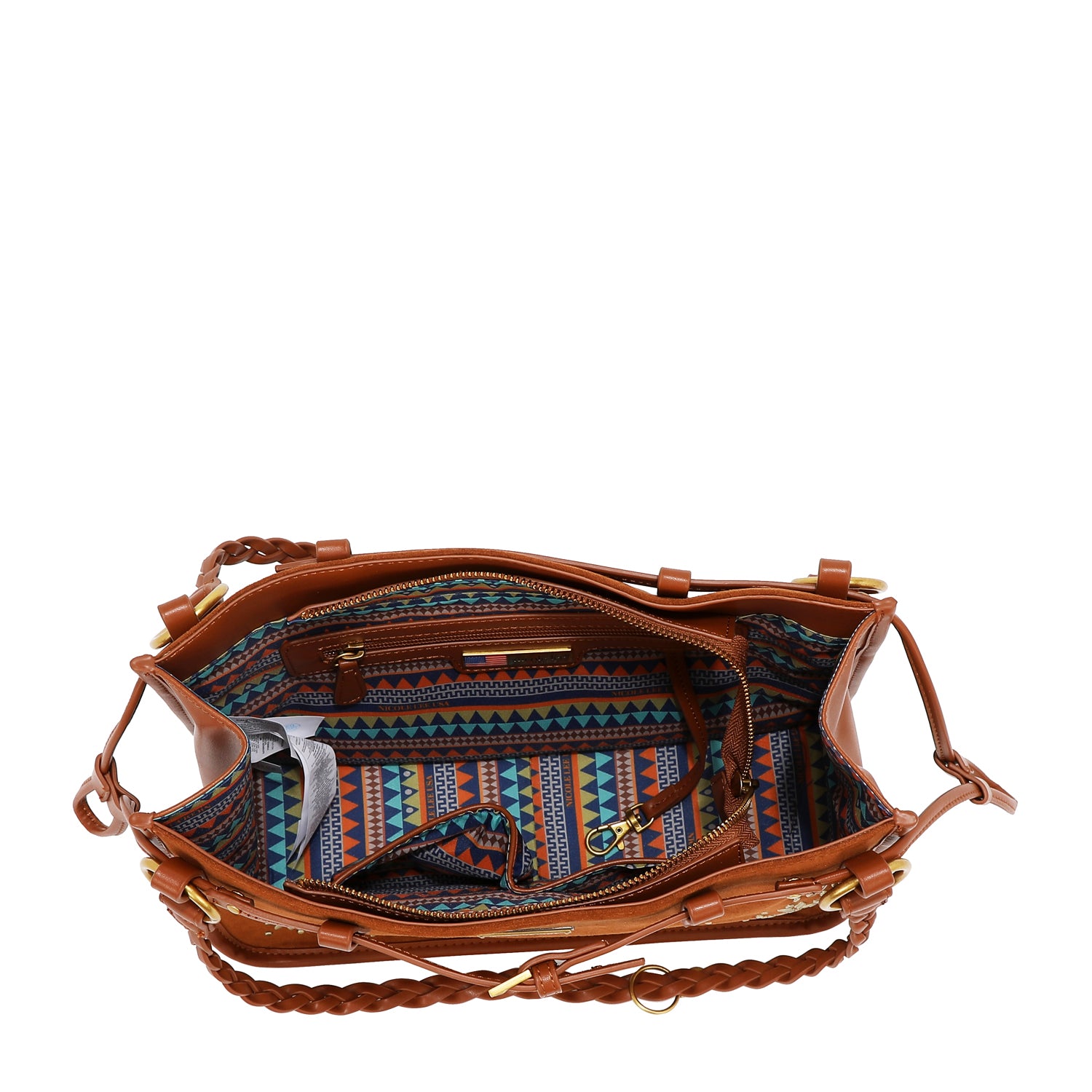 HANDBAG WITH FLORAL DESIGN (OLIVE)