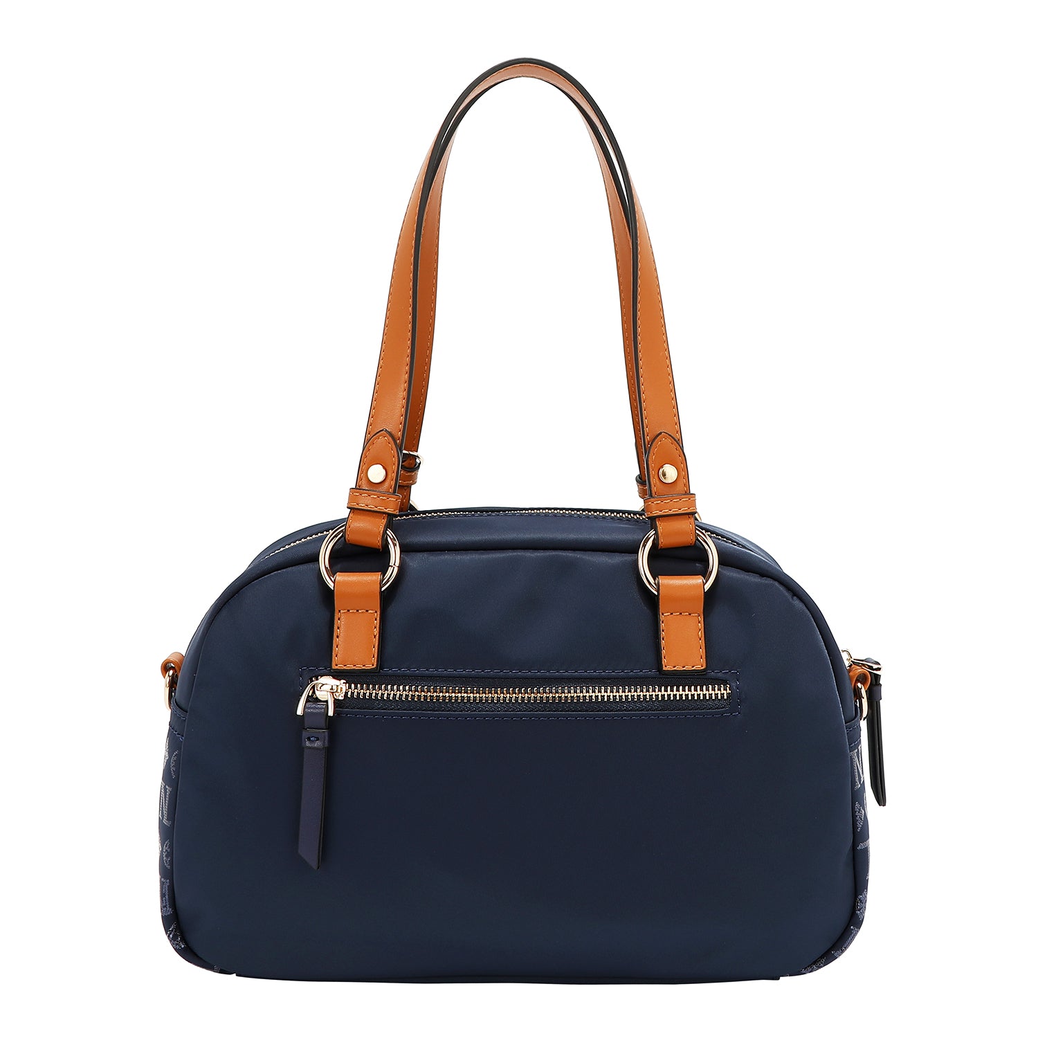 BOSTON BAG WITH MONOGRAM LOGO (BLUE)