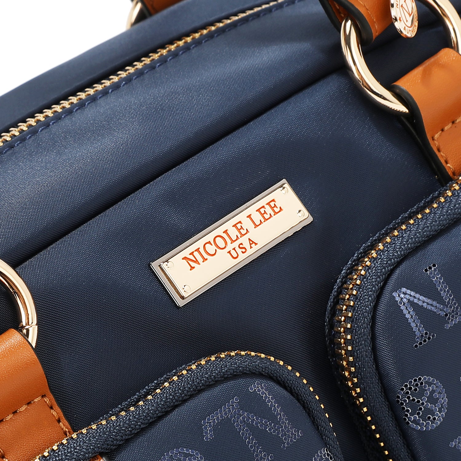 BOSTON BAG WITH MONOGRAM LOGO (BLUE)